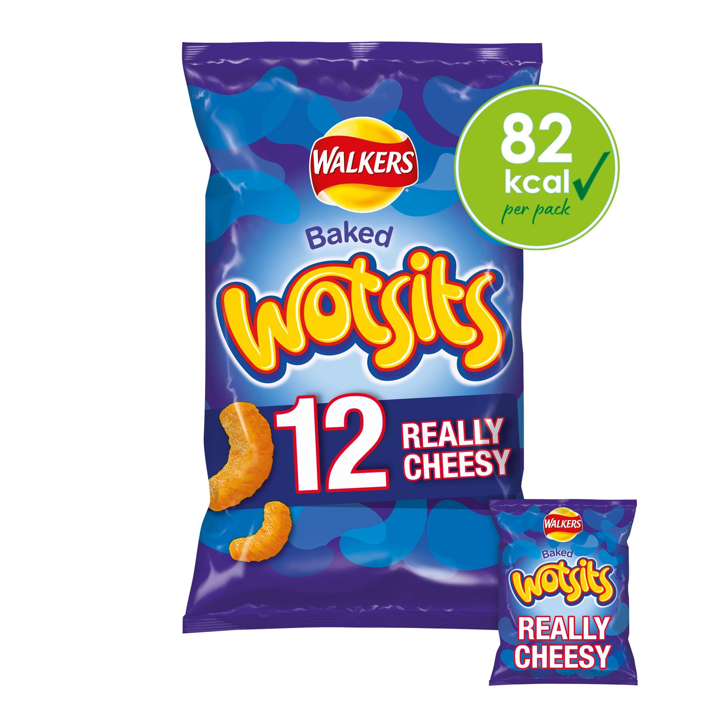 Walkers Wotsits Really Cheesy multipack 12x16.5g, imported from the UK