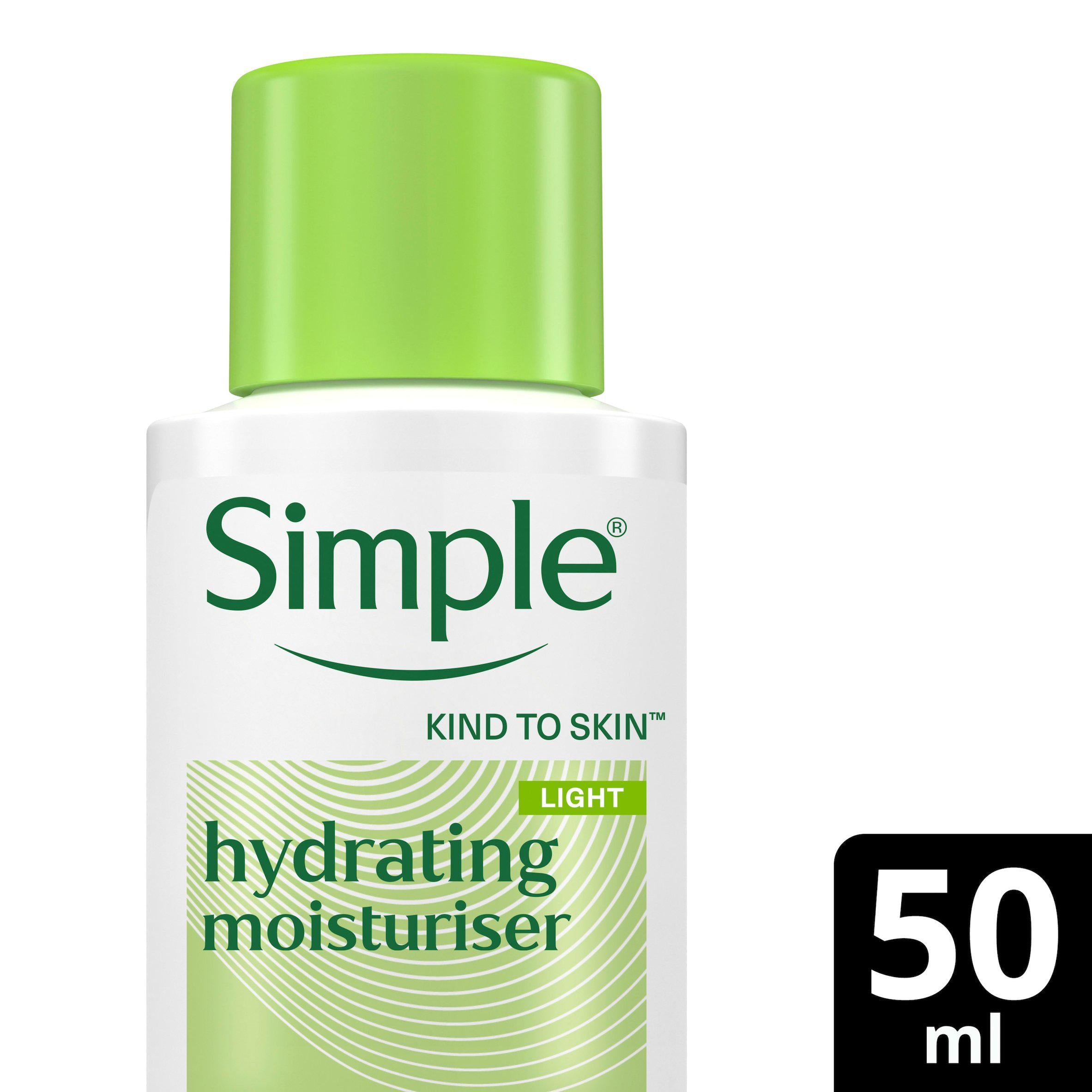Simple hydrating light moisturiser 50ml travel size - British product
