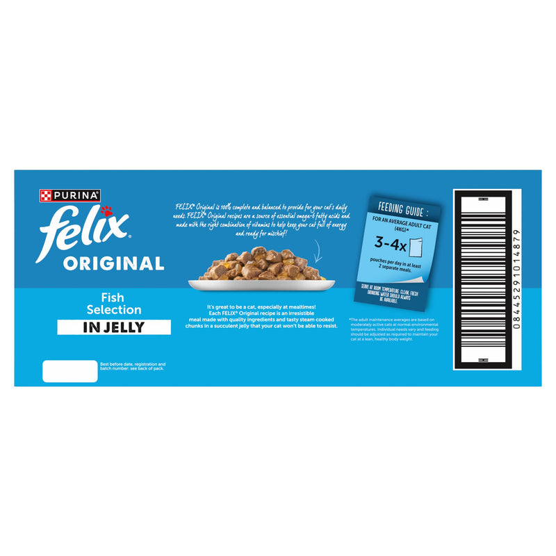 Felix Original Fish Selection in Jelly wet cat food 40x85g, UK version