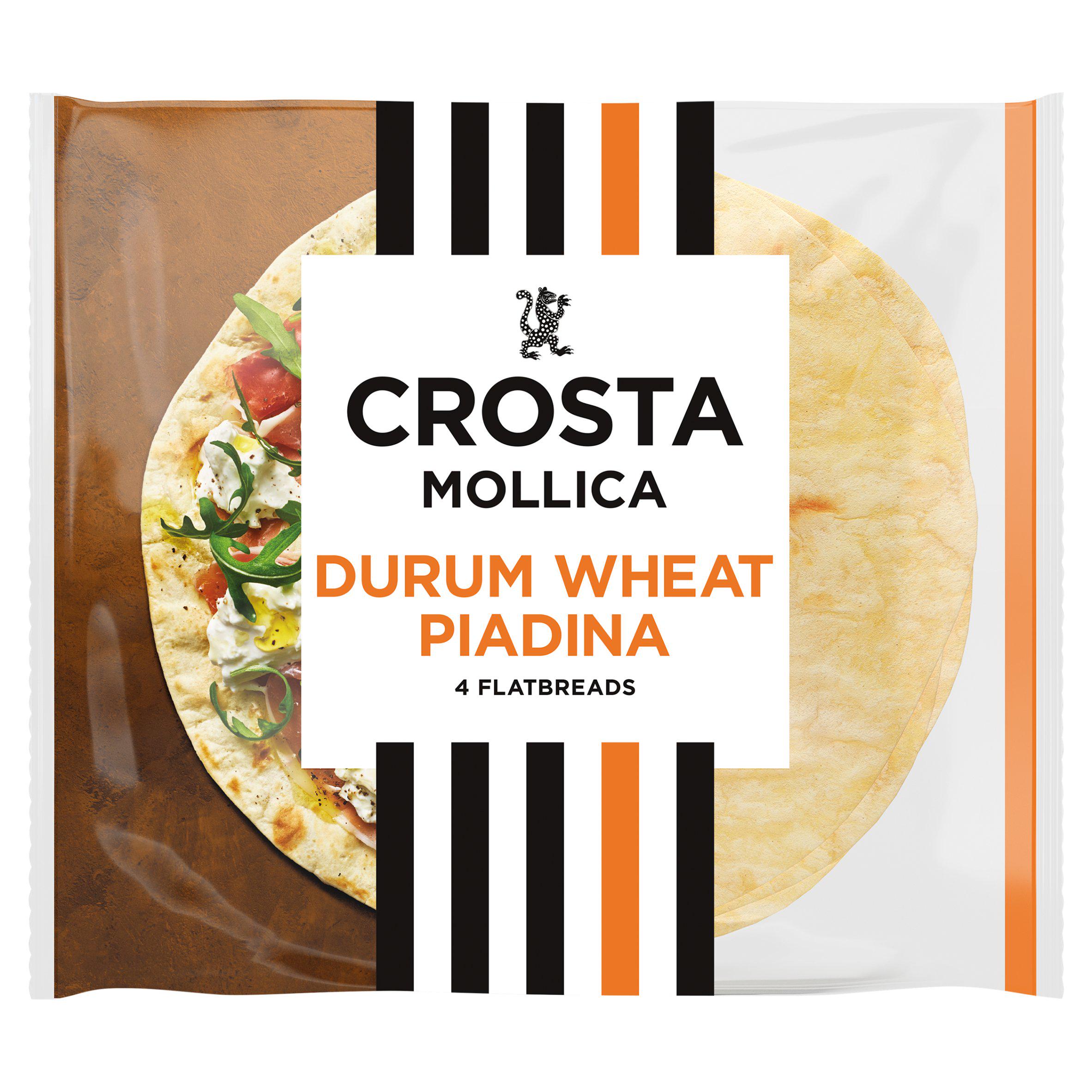 Crosta & Mollica Piadina golden durum wheat flatbreads 300g - British product