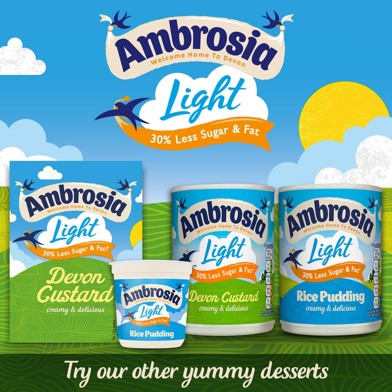 Ambrosia light rice pudding low fat reduced sugar 400g, UK version