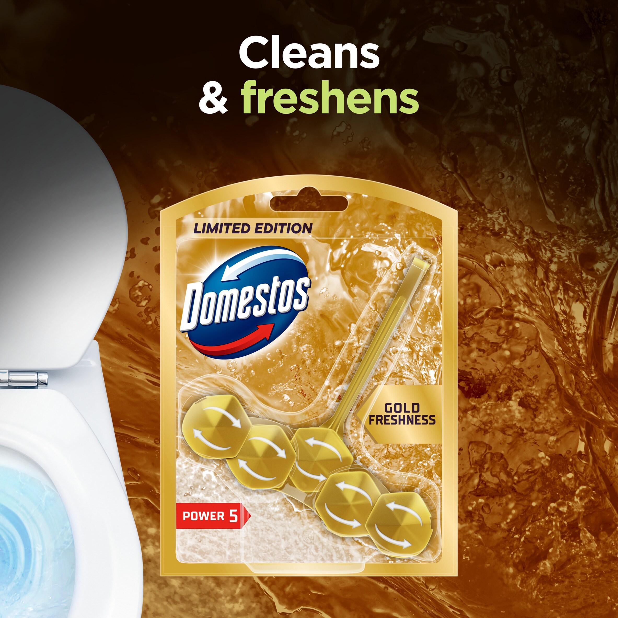 Domestos Gold Freshness toilet rim block 5x50g (British brand)