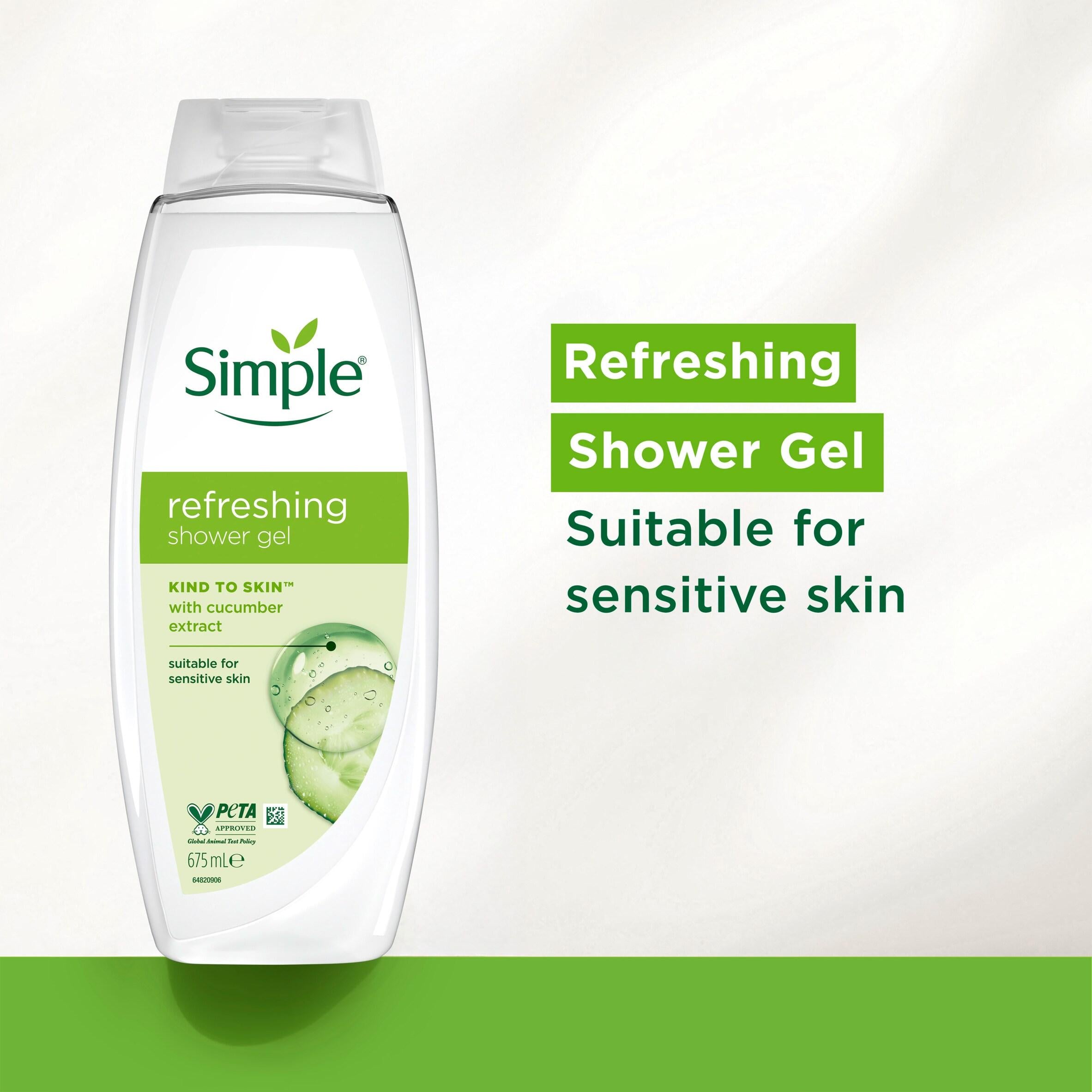 Simple Shower Gel Refreshing 675ml (British brand)