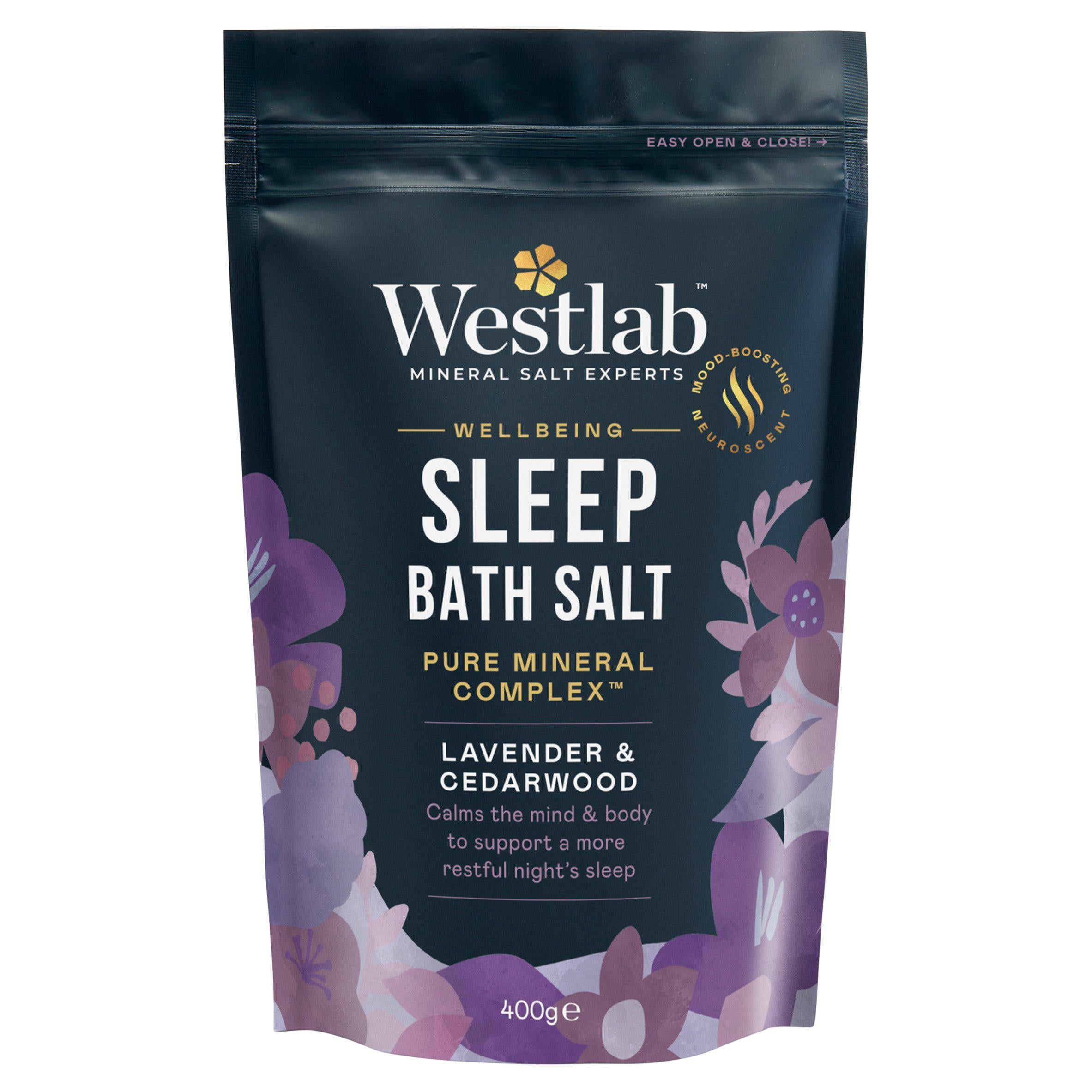 Westlab lavender cedarwood sleep wellbeing bath salt 400g - British product
