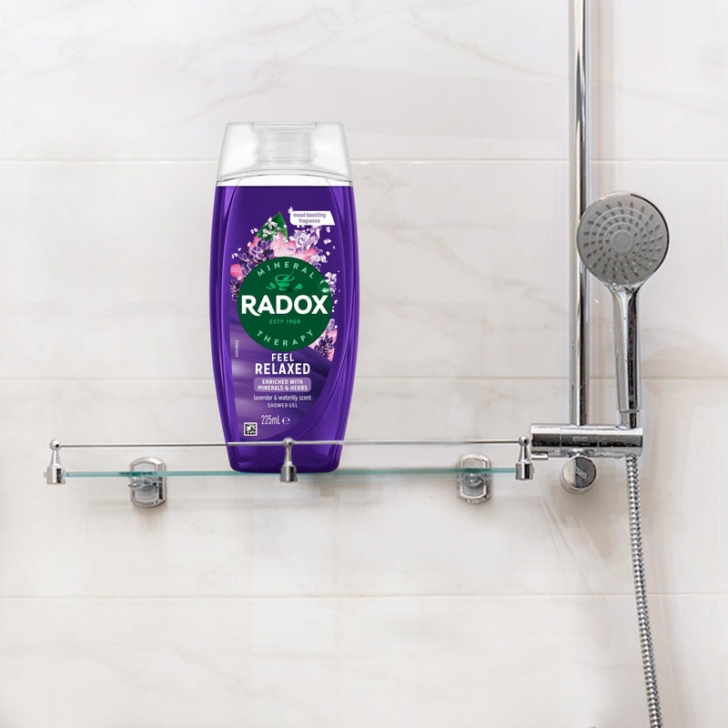 Radox relaxing shower gel lavender waterlily 225ml, imported from the UK