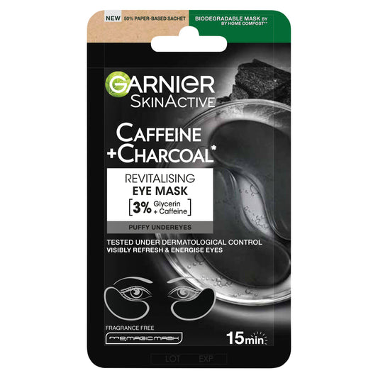 Garnier Depuffing Eye Mask with Bamboo Charcoal For Puffy Eyes All Skin Types 5g GOODS Sainsburys   