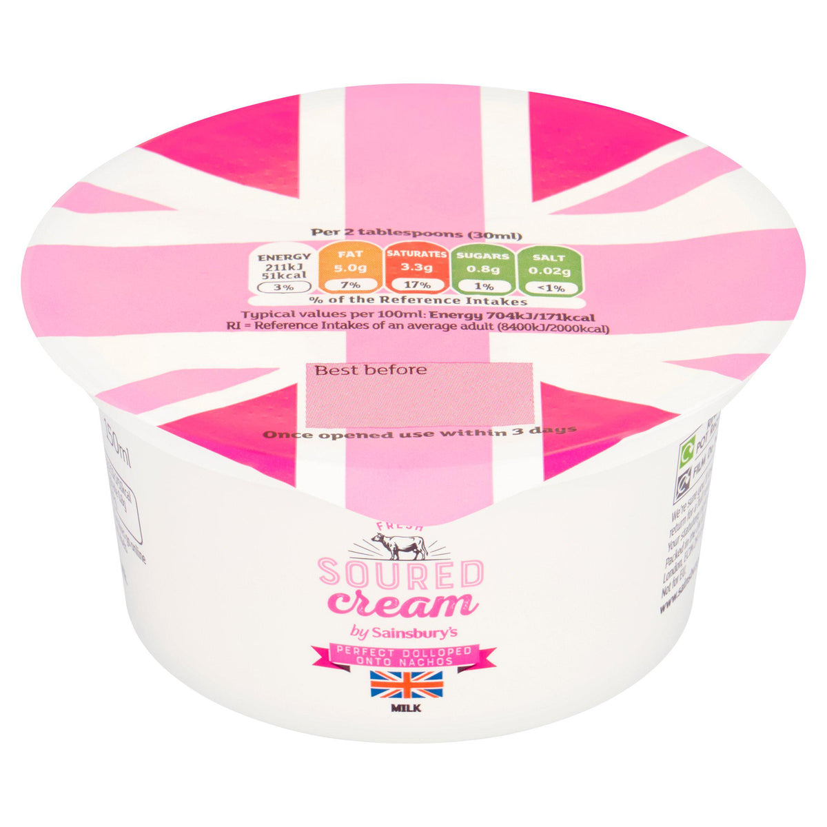 Sainsbury's Fresh Soured Cream 150ml