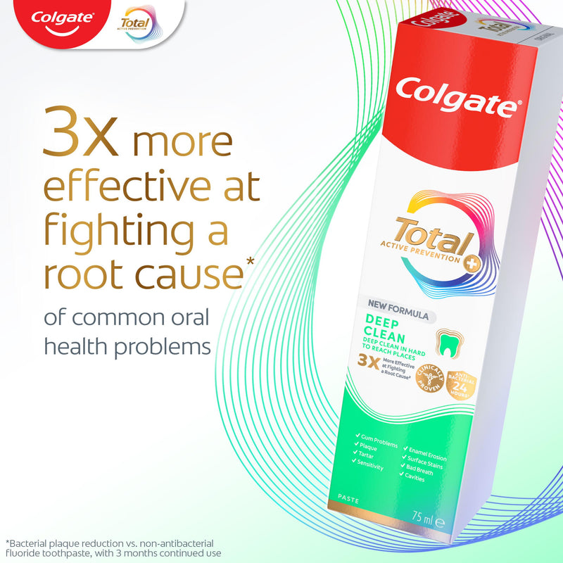 Colgate Total Active Prevention + Deep Clean toothpaste 75ml, UK version