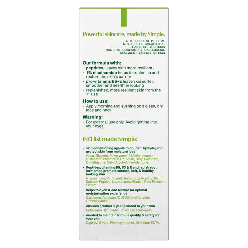 Simple Hydrating Moisturiser 125ml for dry sensitive skin, imported from the UK
