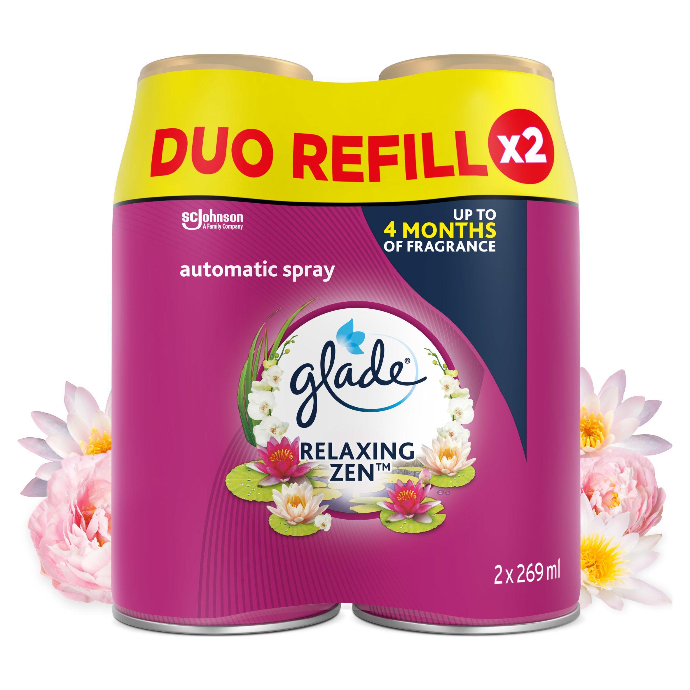 Glade Automatic Spray Refills Relaxing Zen 2 x 269ml, UK version