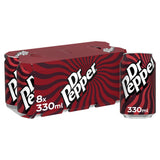 Dr Pepper Sparkling Fruit Flavour Soft Drink 8x330ml Can - British product