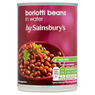 Sainsburys Sainsbury's Borlotti Beans in Water 400g- Buy online at McGrocer