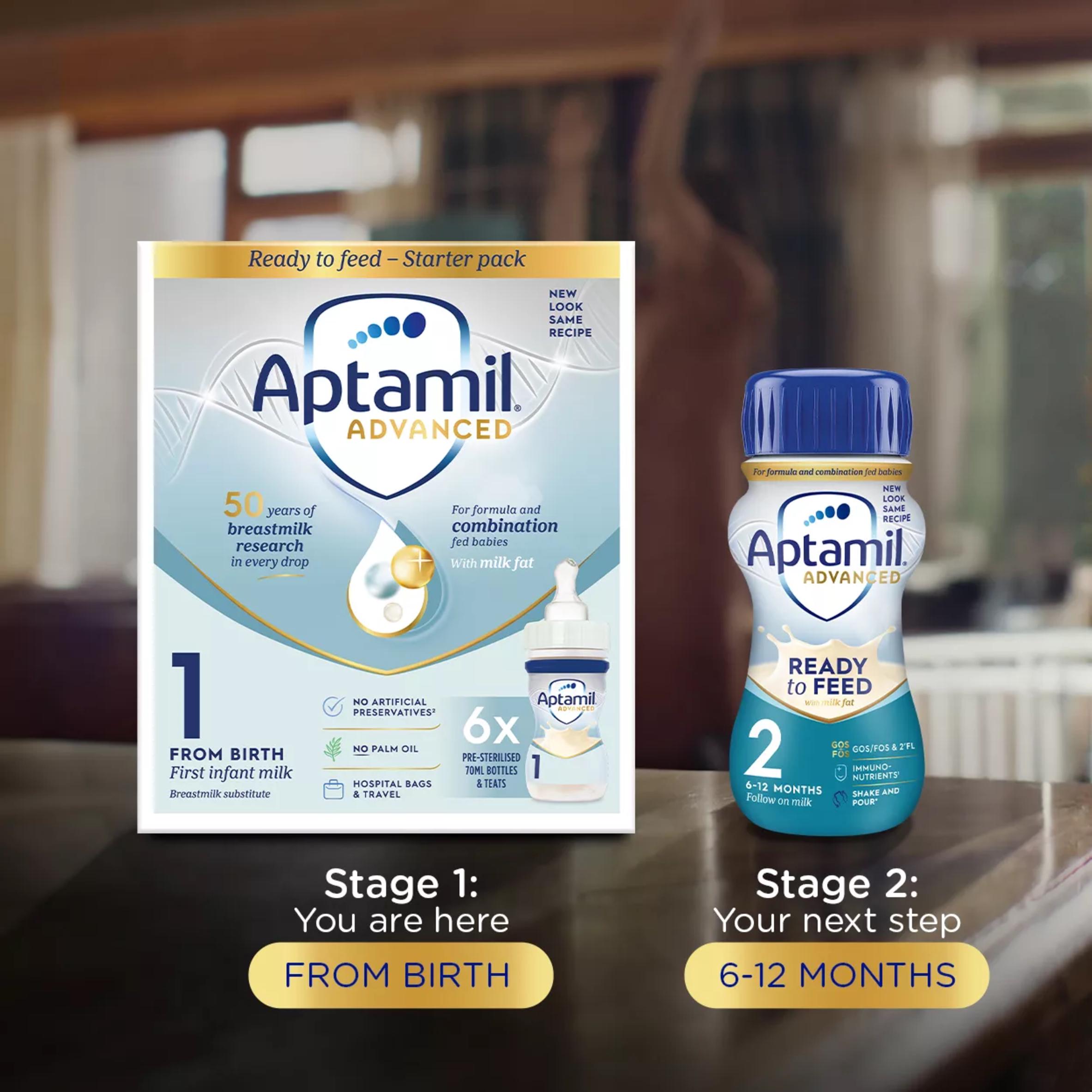 Aptamil Advanced 1 first infant milk starter pack 6x70ml, UK version