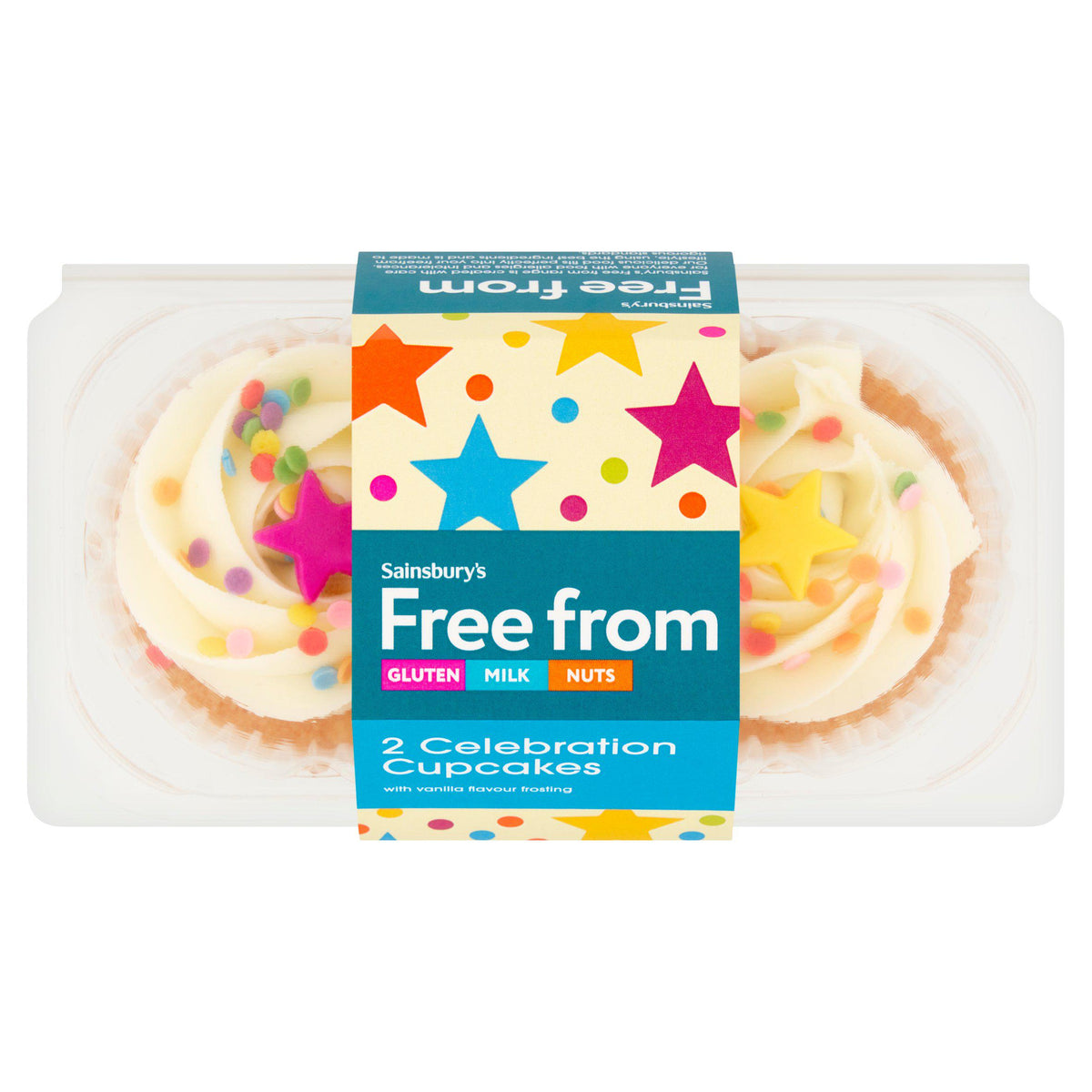 Sainsbury's Free From vanilla frosting cupcakes 2 pack - British product