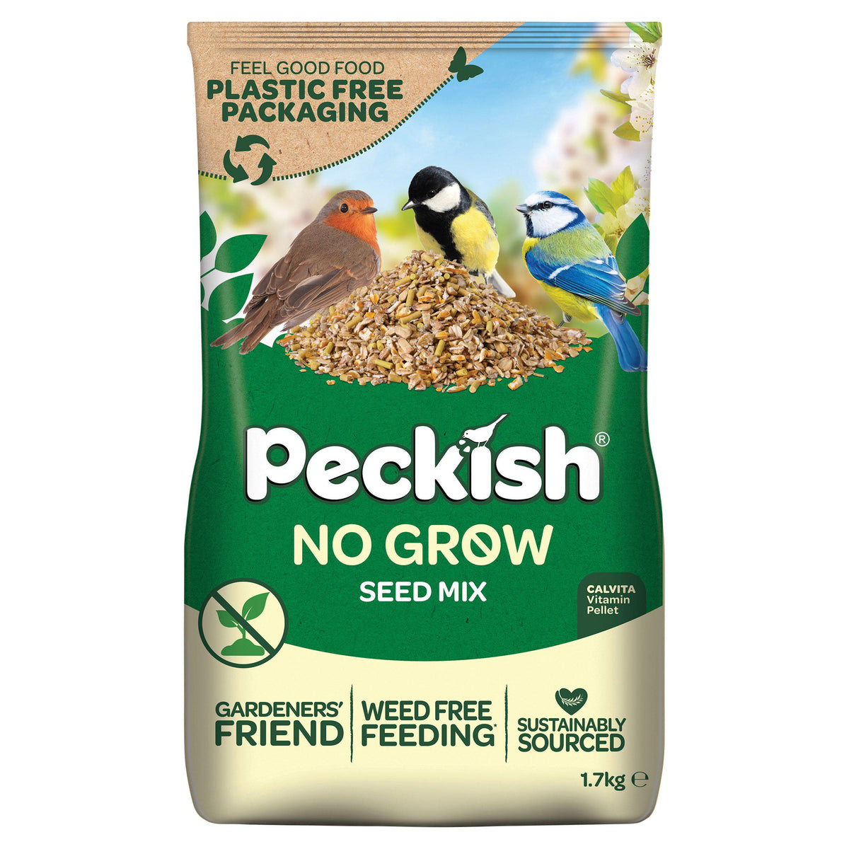 Peckish No Grow Seed Mix 1.7kg bag for wild birds, UK version