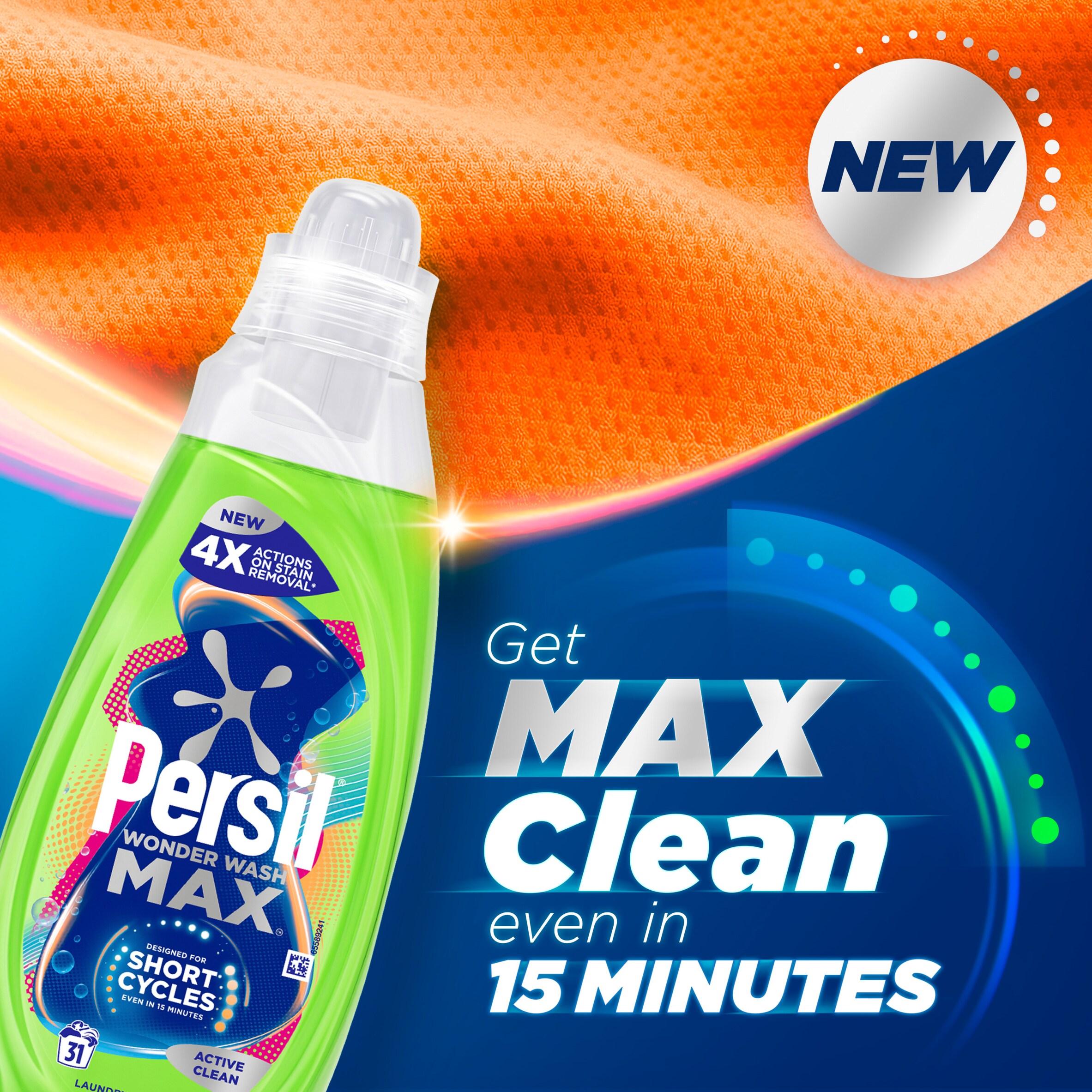 Persil Wonder Wash MAX active clean bio liquid detergent 837ml, UK version