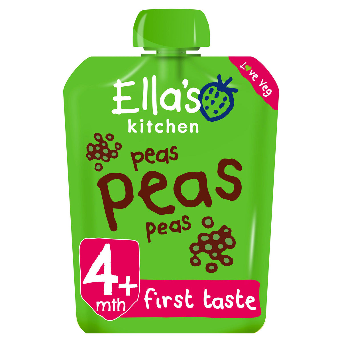 Organic Pureed Peas First Tastes Baby Food Pouch 4+ Months 70g