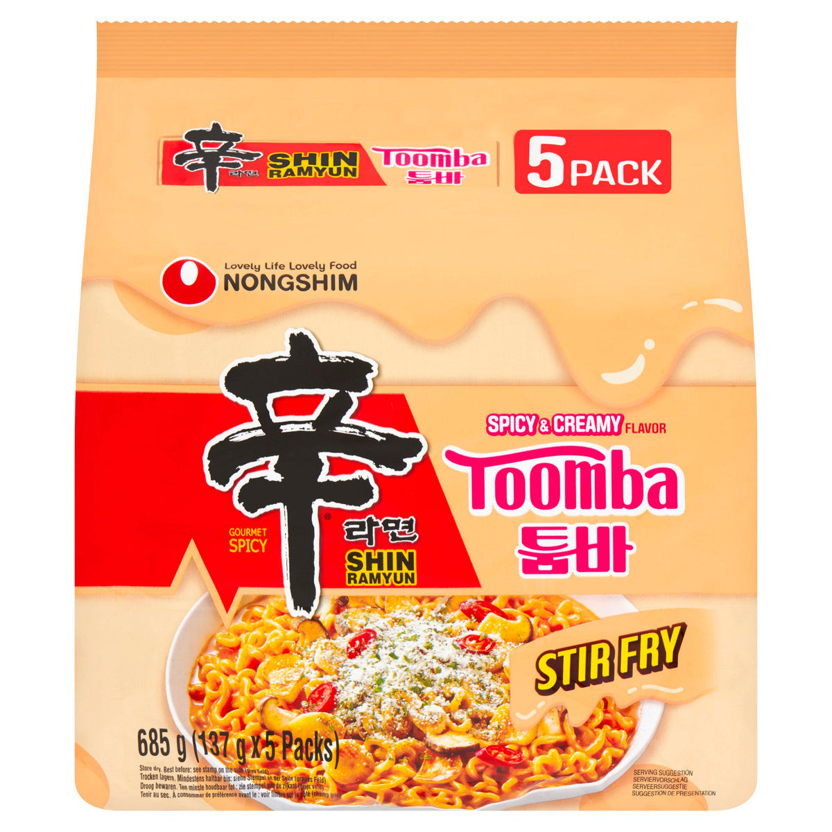 Nongshim Shin Ramyun Toomba spicy creamy noodles 685g (British brand)