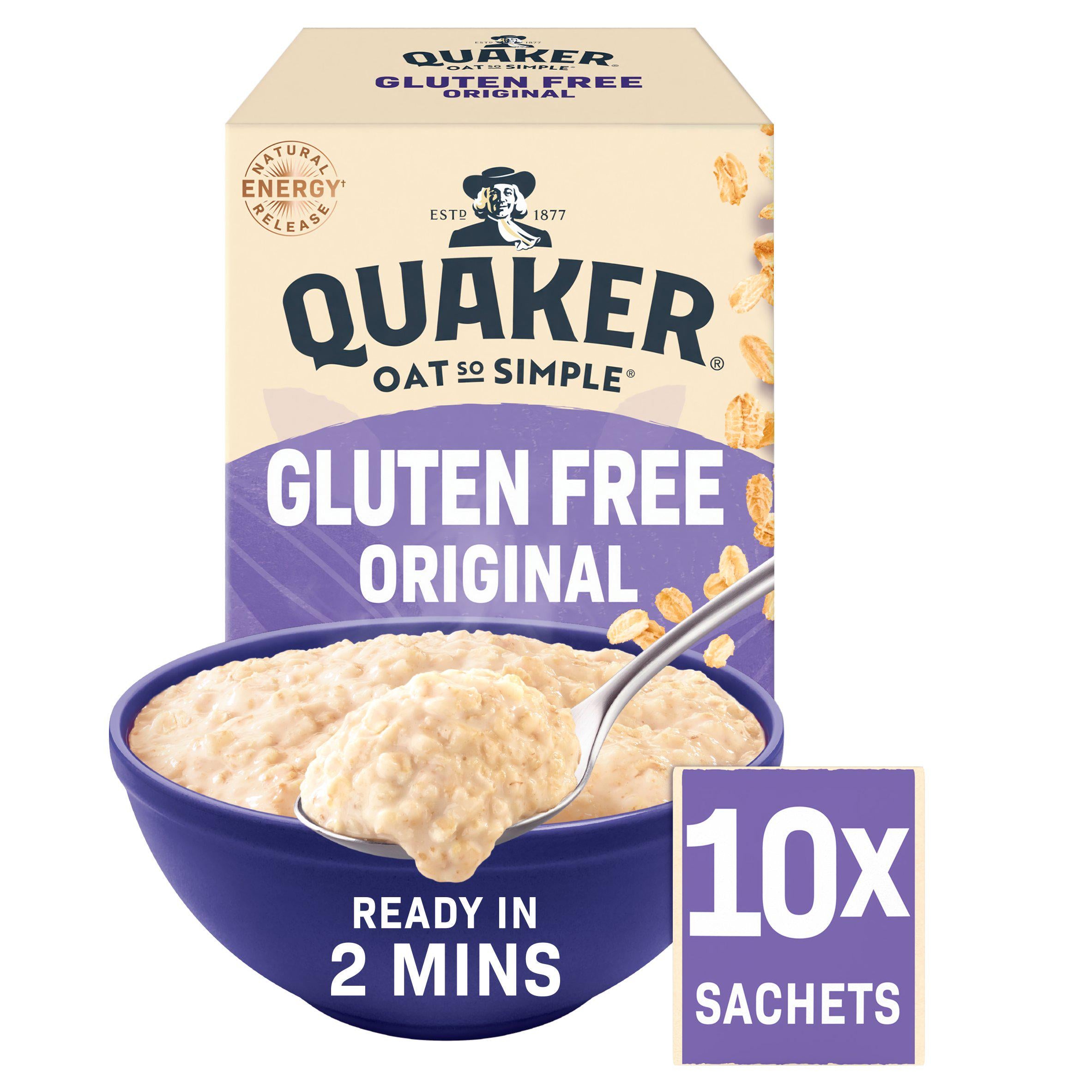 Quaker porridge gluten free original 10x35g, imported from the UK