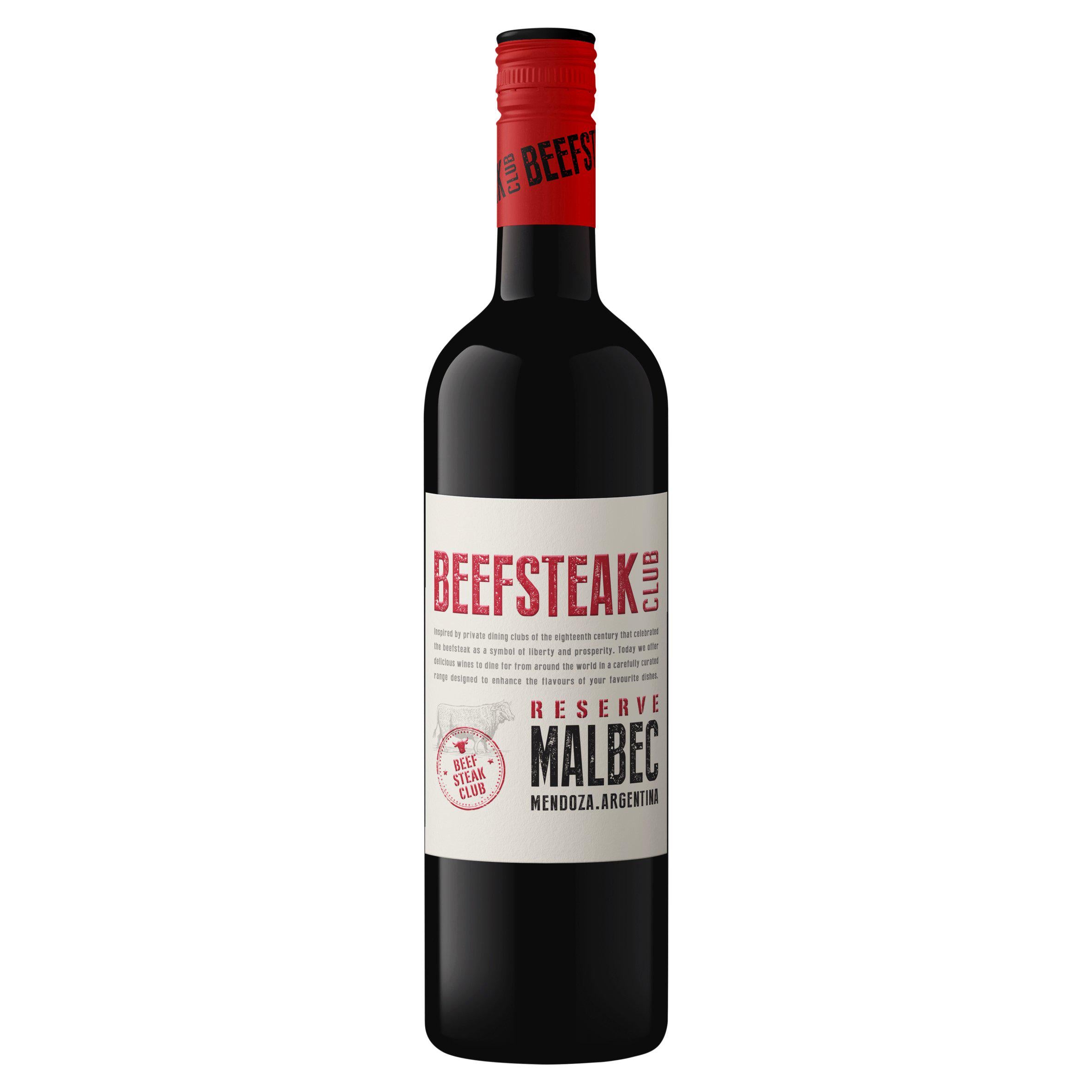 Beefsteak Club Malbec red wine 75cl, imported from the UK