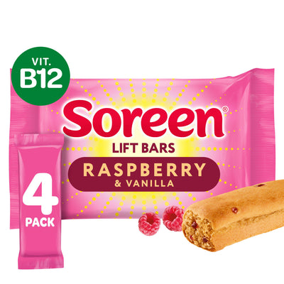 Sainsburys Soreen Lift Bars Raspberry & Vanilla Soft Baked Bars 4 Pack- Buy online at McGrocer