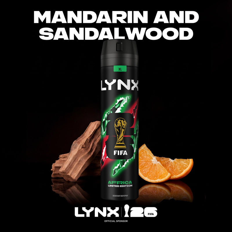 Lynx aerosol deodorant body spray Africa 48h 250ml, UK version
