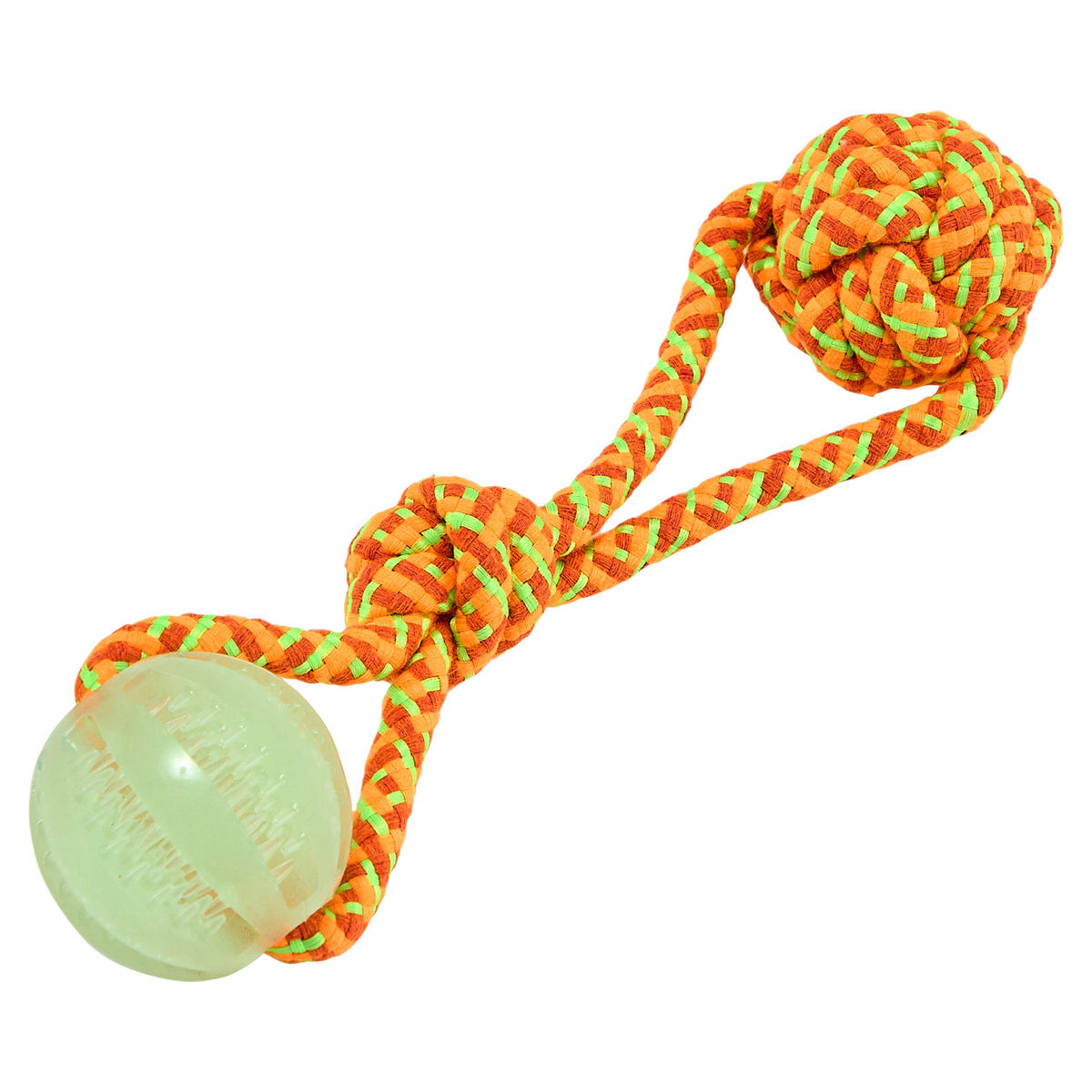 Petface treat ball on rope toy, imported from the UK