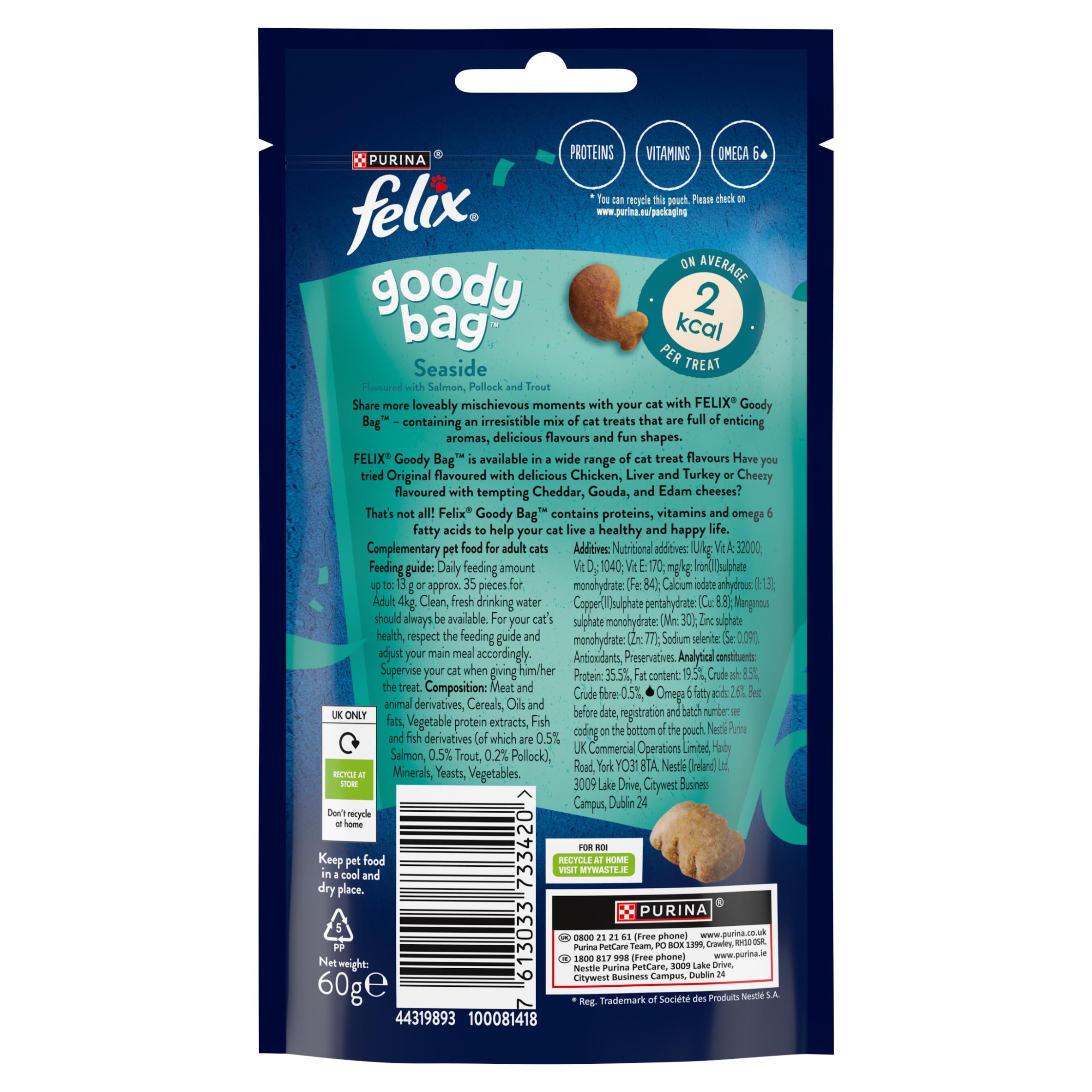 Felix cat treats Seaside Mix 60g - British product