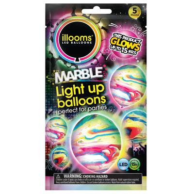 Sainsburys Illoom Marble Colour Light-Up Balloons Pack of 5- Buy online at McGrocer