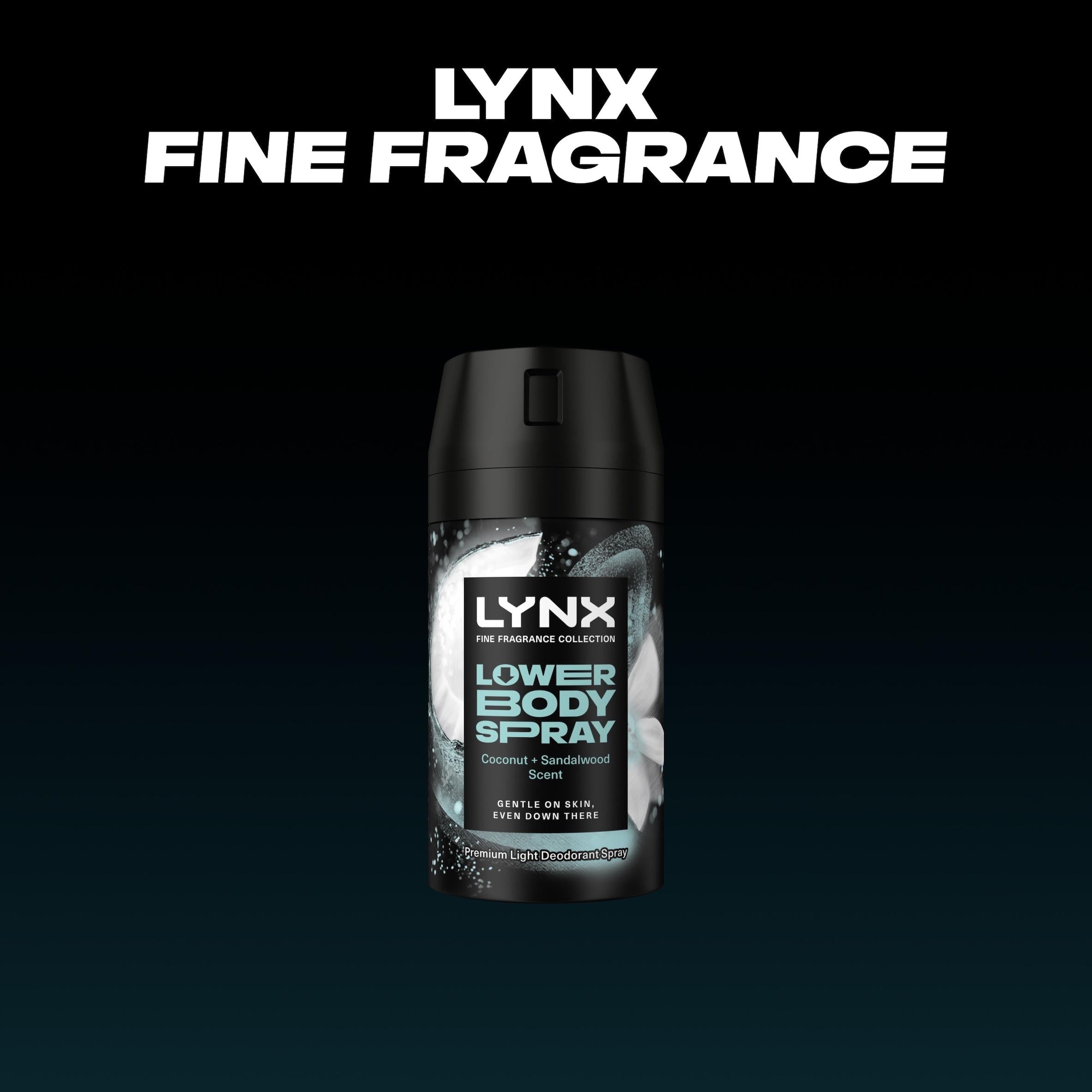 Lynx Coconut Sandalwood lower body spray 100ml, imported from the UK