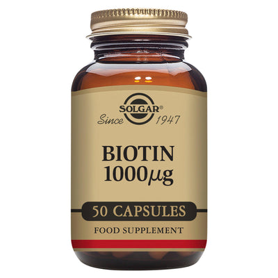 Sainsburys Solgar Biotin 1000µg Vegetable Capsules 50 Capsules- Buy online at McGrocer