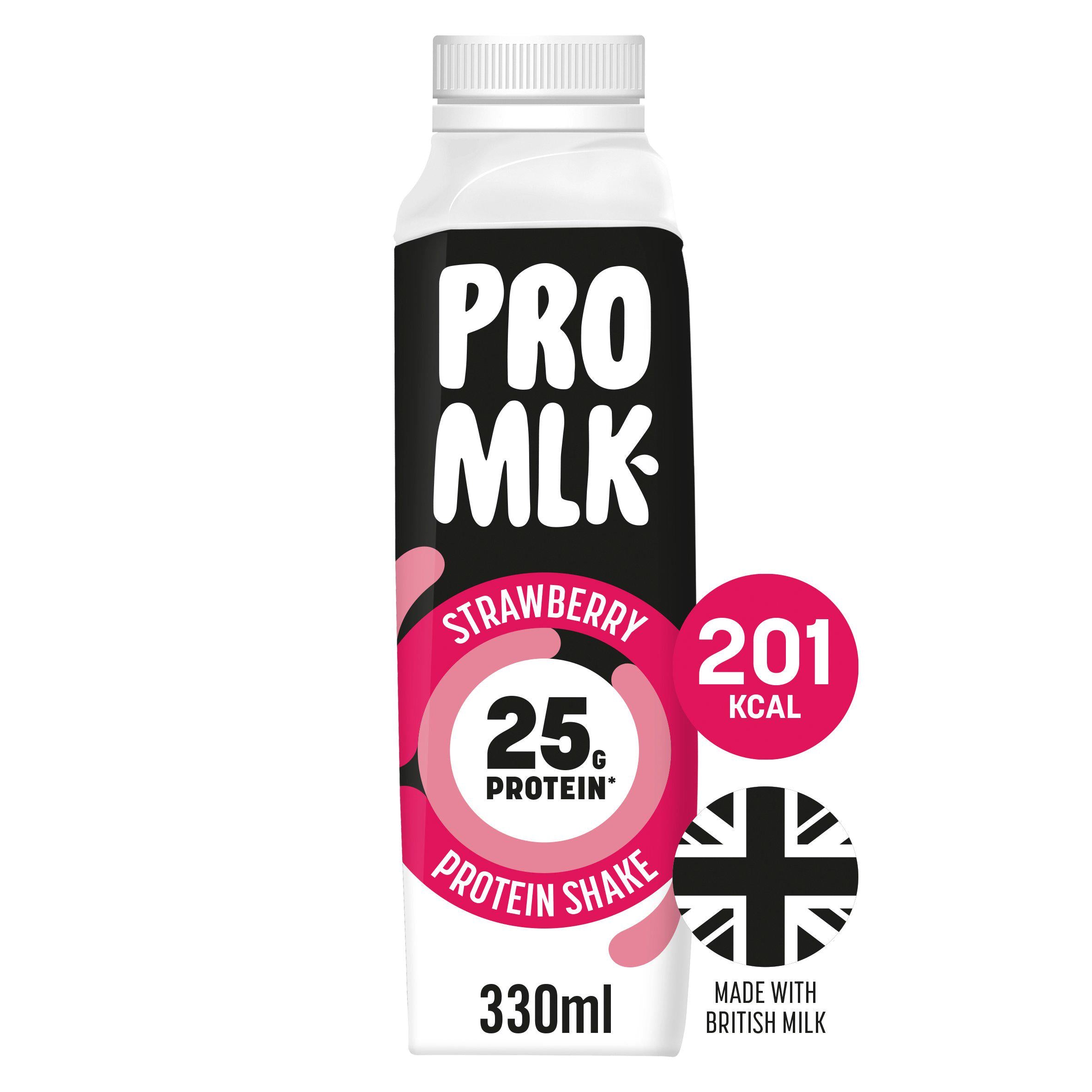 Pro Mlk strawberry protein shake 330ml (British brand)