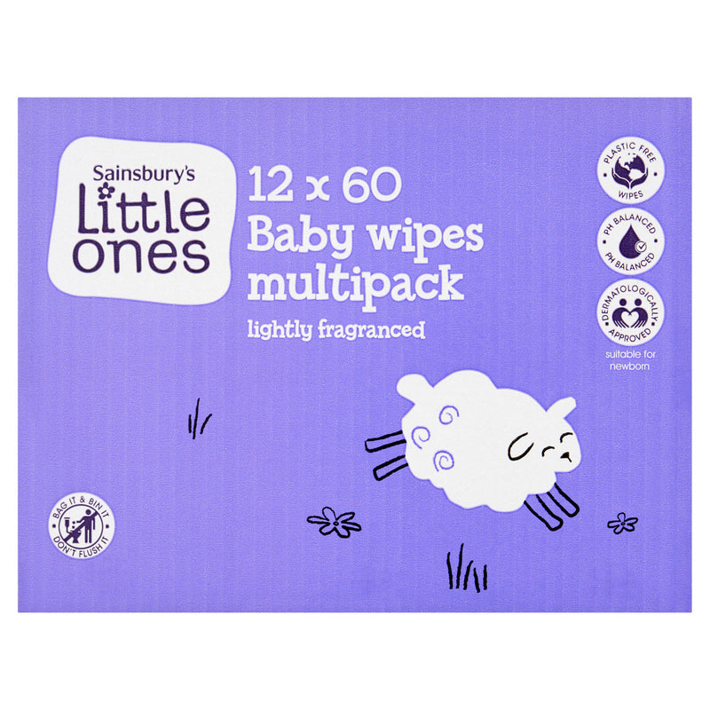 Little Ones fragranced bio baby wipes 12x60, UK version