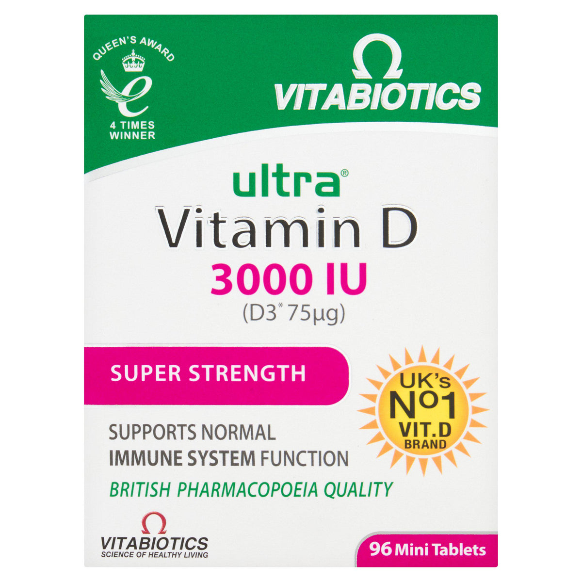 Vitabiotics Ultra D3 3000 IU tablets, imported from the UK