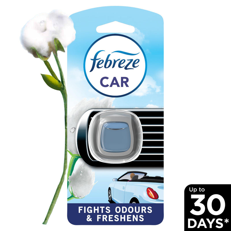 Febreze Cotton Fresh car clip air freshener, imported from the UK