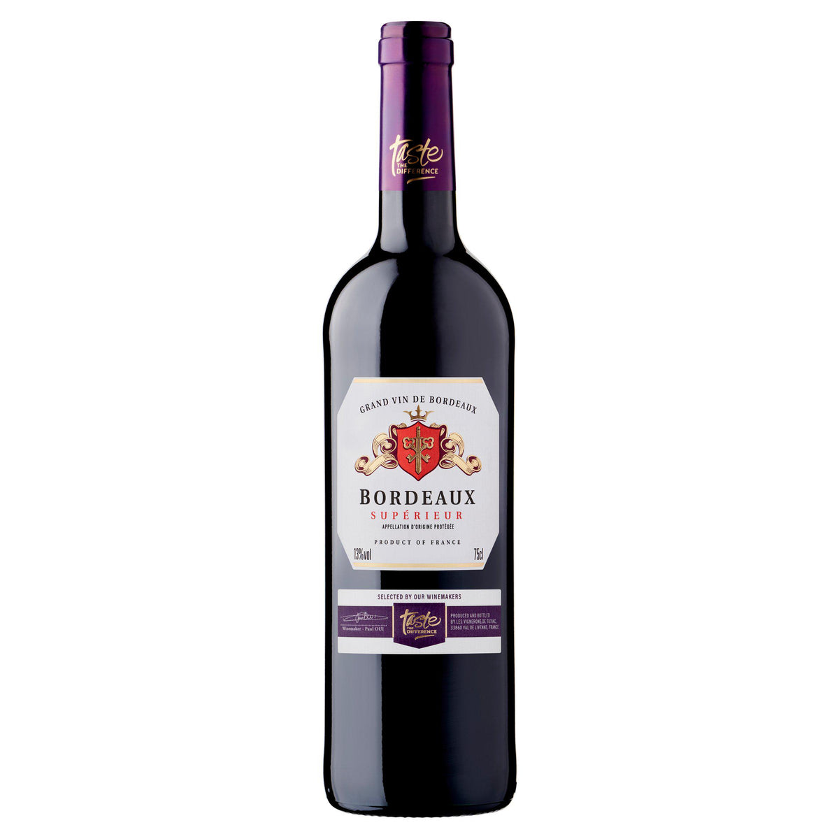 Sainsbury's Bordeaux Supérieur Merlot red wine 75cl, imported from the UK