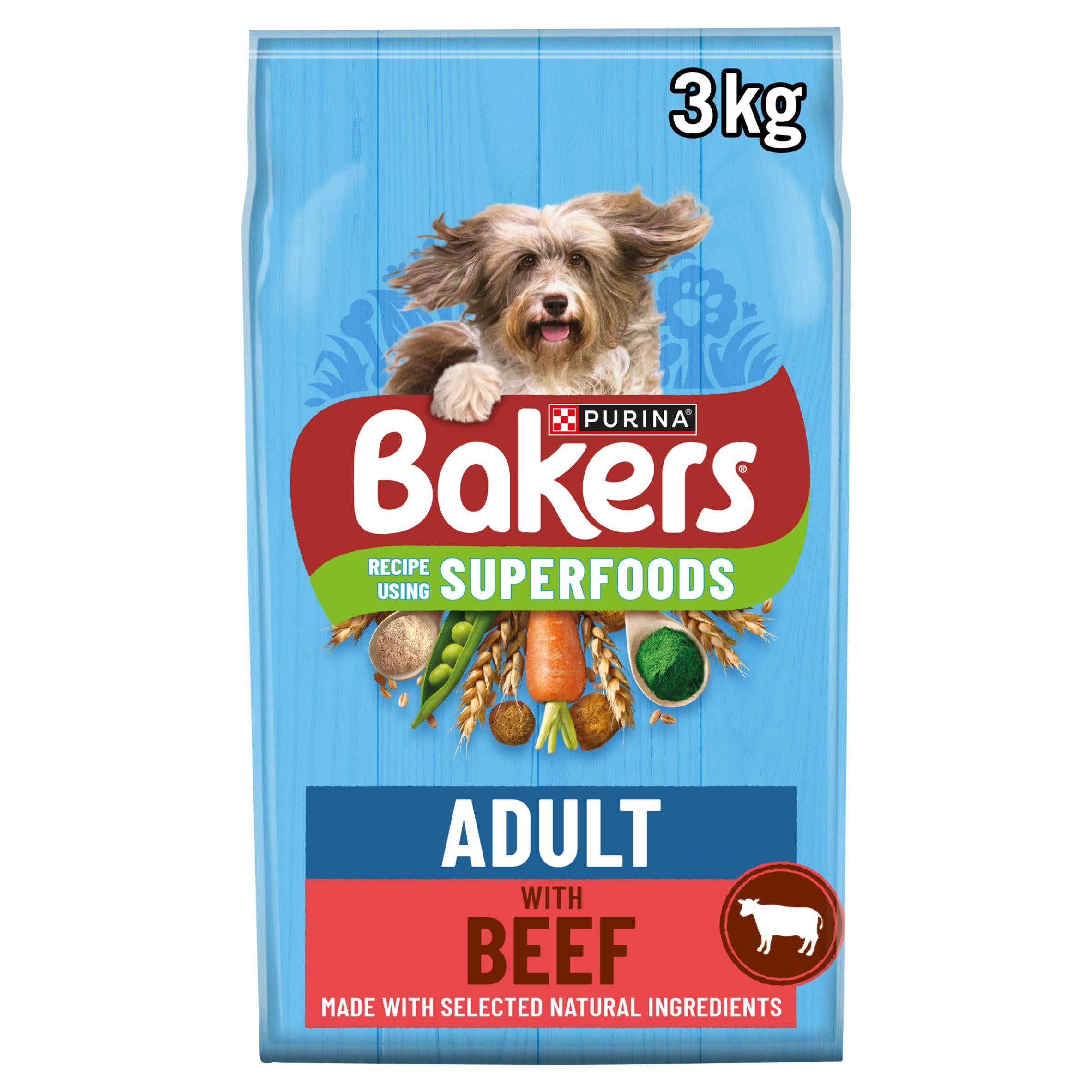 Bakers dry dog food beef and veg 3kg, UK version