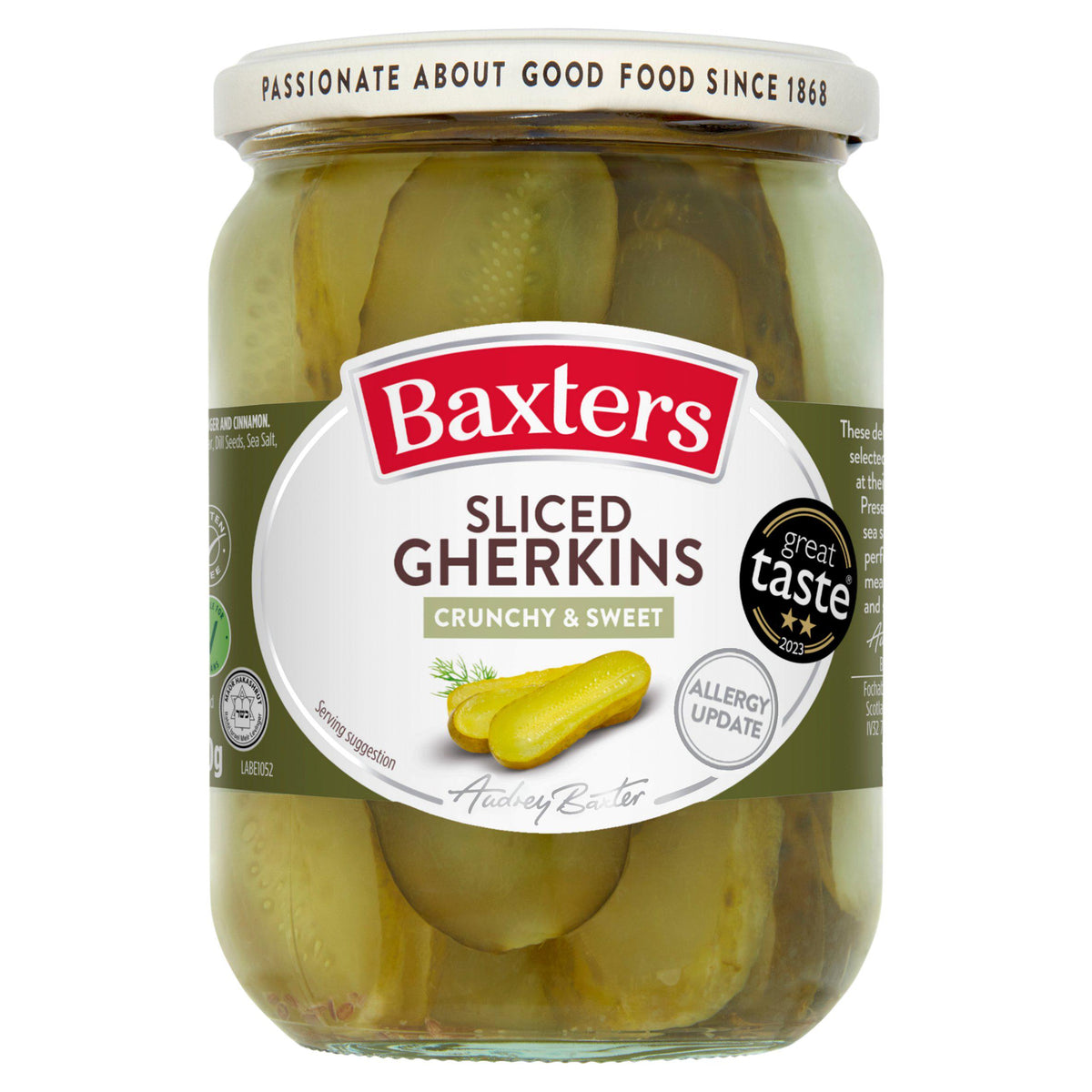 Baxters Sliced Gherkins 540g