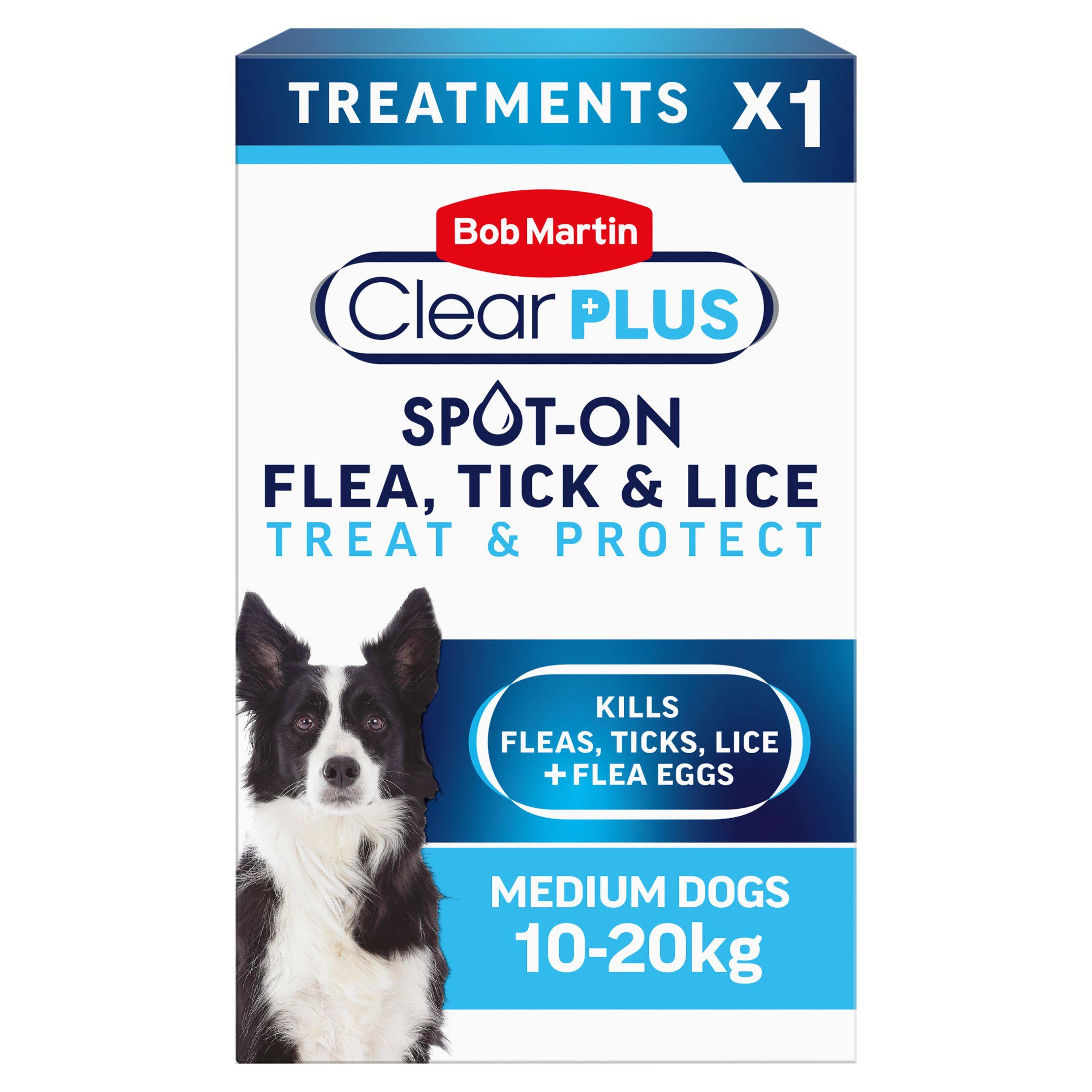 Bob Martin Clear Plus spot on flea and tick treatment for medium dogs, imported from the UK