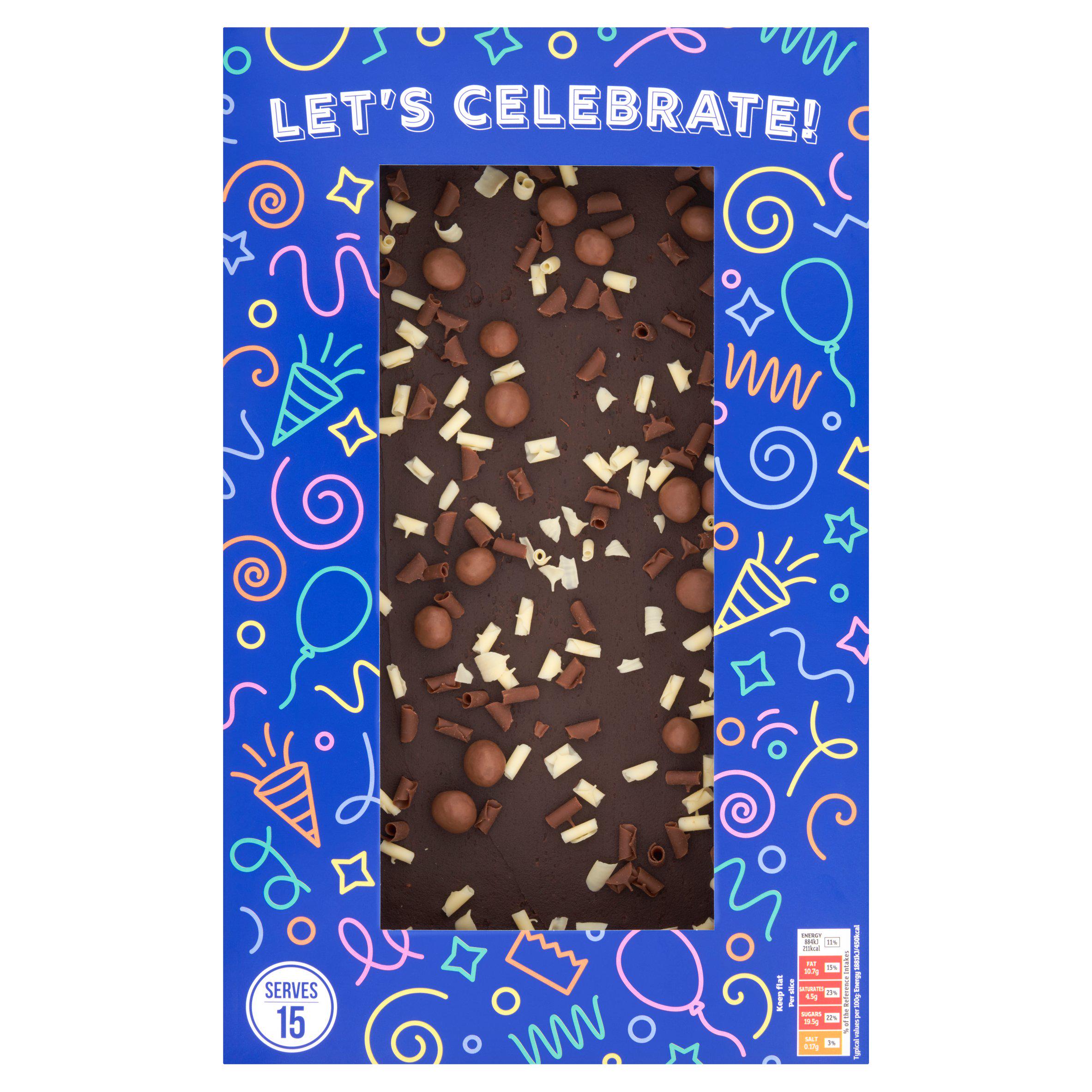 Sainsbury's birthday celebration chocolate tray bake cake 705g, imported from the UK