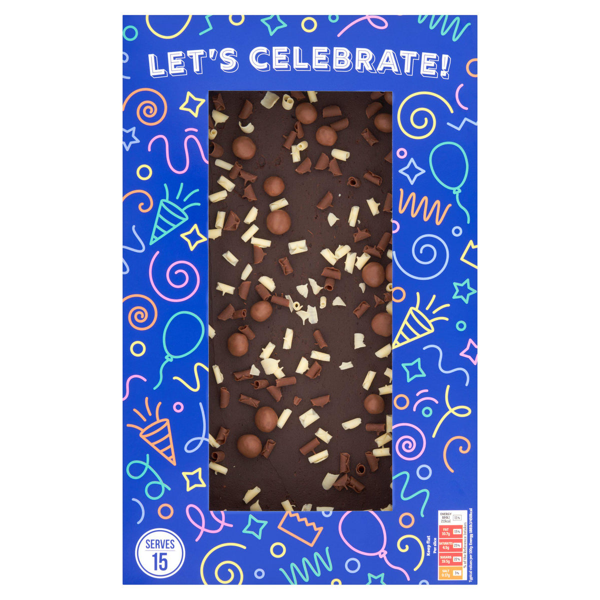 Sainsbury's birthday celebration chocolate tray bake cake 705g, imported from the UK