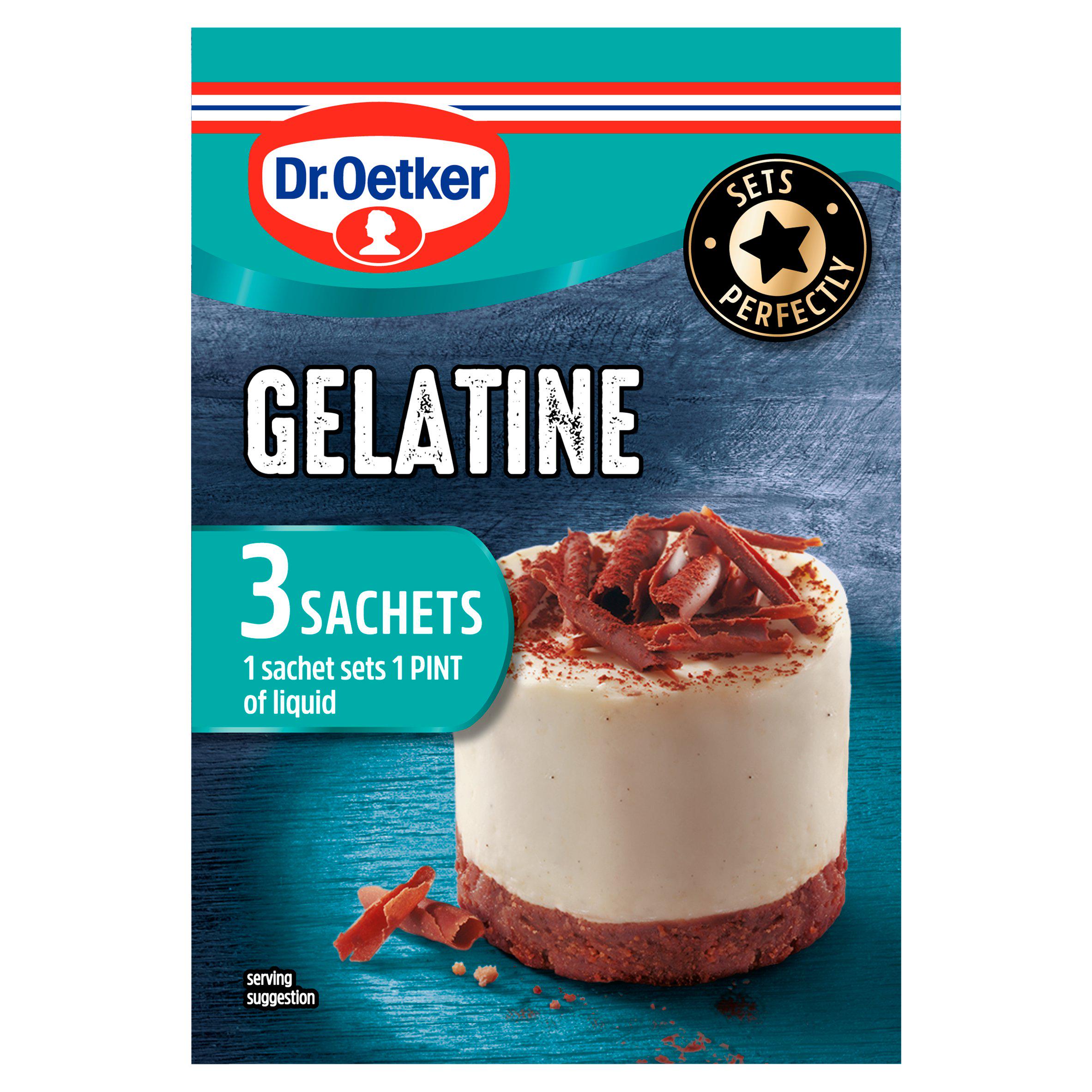 Dr Oetker gelatine sachets 3x12g, imported from the UK