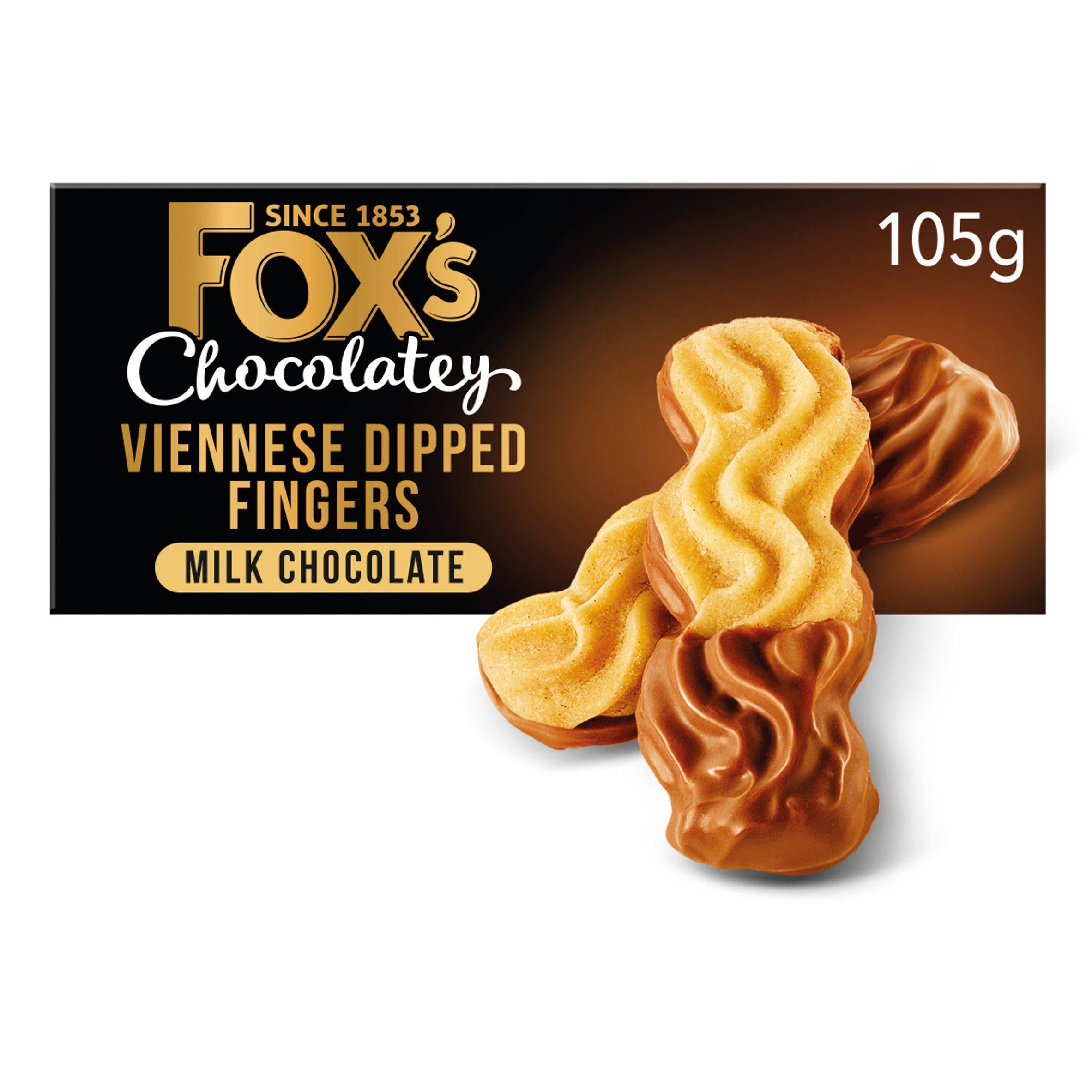 Fox's Viennese milk chocolate fingers 105g, UK version