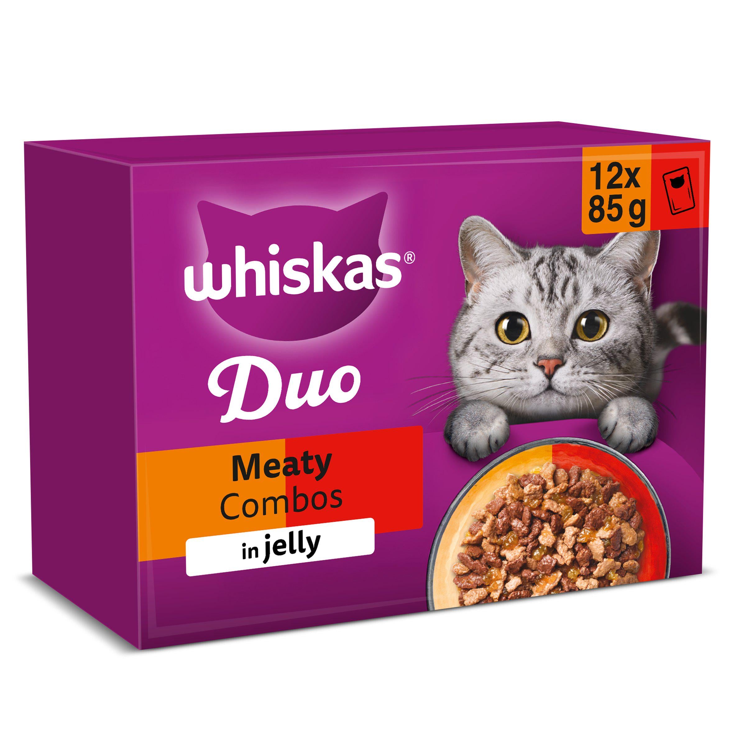 Whiskas Duo Meaty Combos in Jelly cat food 12 x 85g - British product