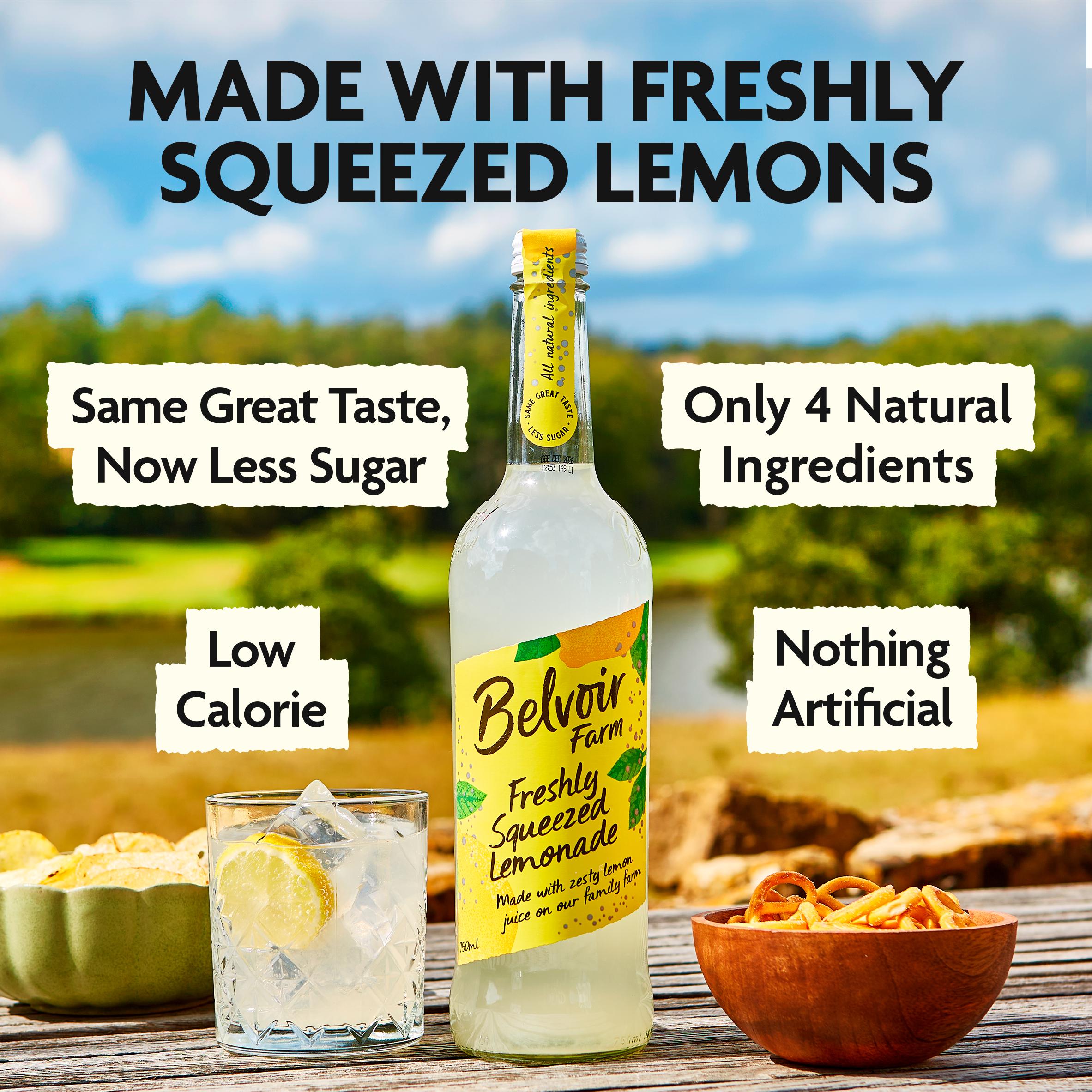 Belvoir Farm sparkling lemonade freshly squeezed 750ml, UK version