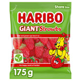 Haribo Giant Strawbs fruit gums 190g, imported from the UK