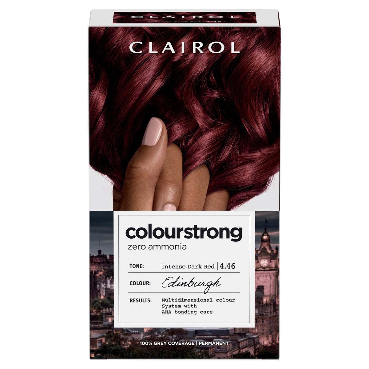 Clairol Colour Strong permanent hair dye Intense Dark Red 4.46 - British product