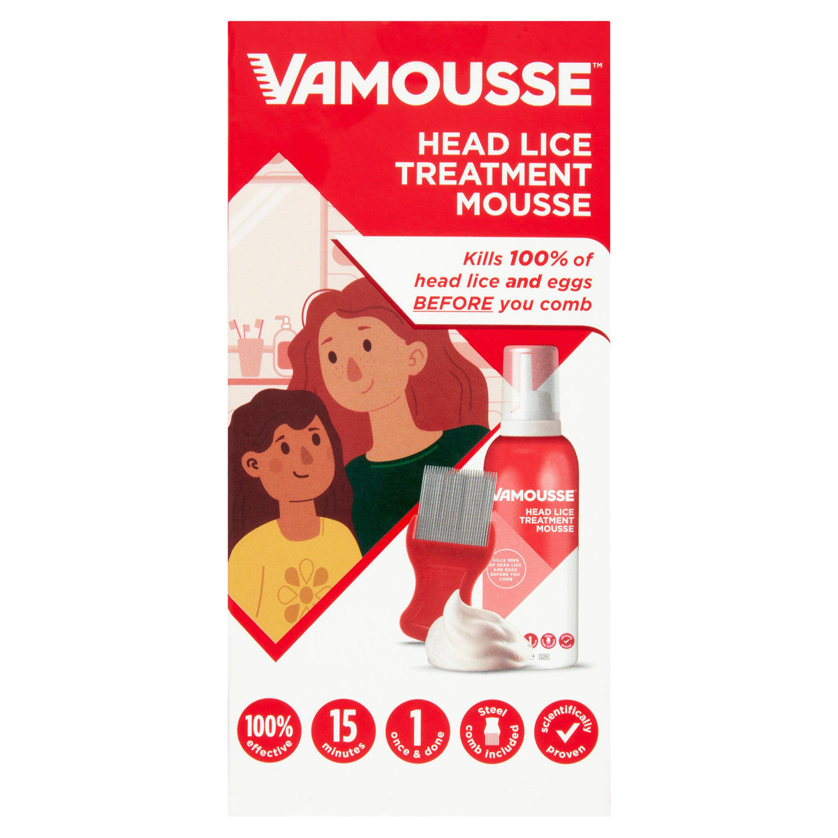Vamousse head lice treatment mousse 160ml, UK version