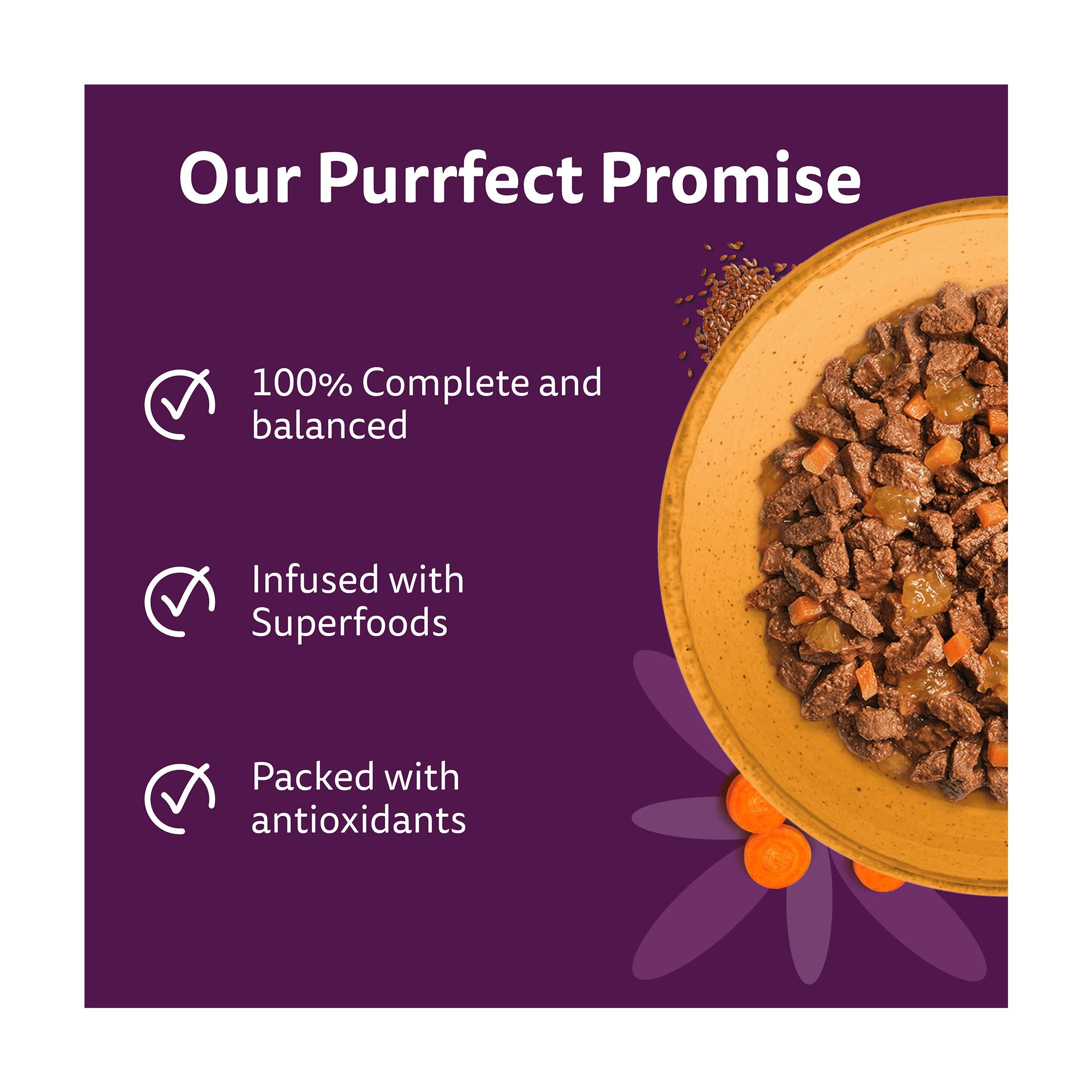 Whiskas Superfoods poultry in jelly pouches 6x50g, imported from the UK