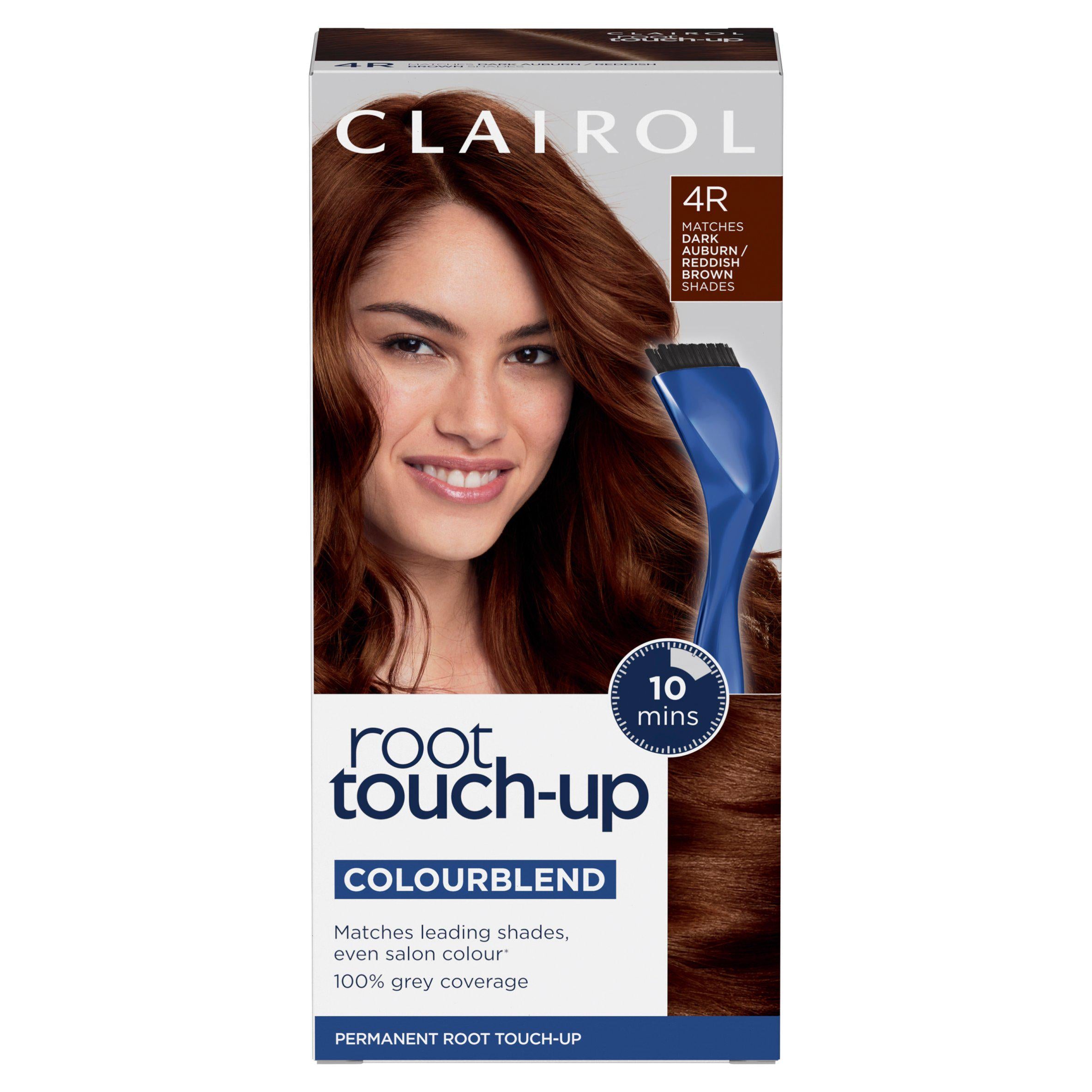 Clairol Root Touch Up dark auburn permanent hair dye 4R (British brand)